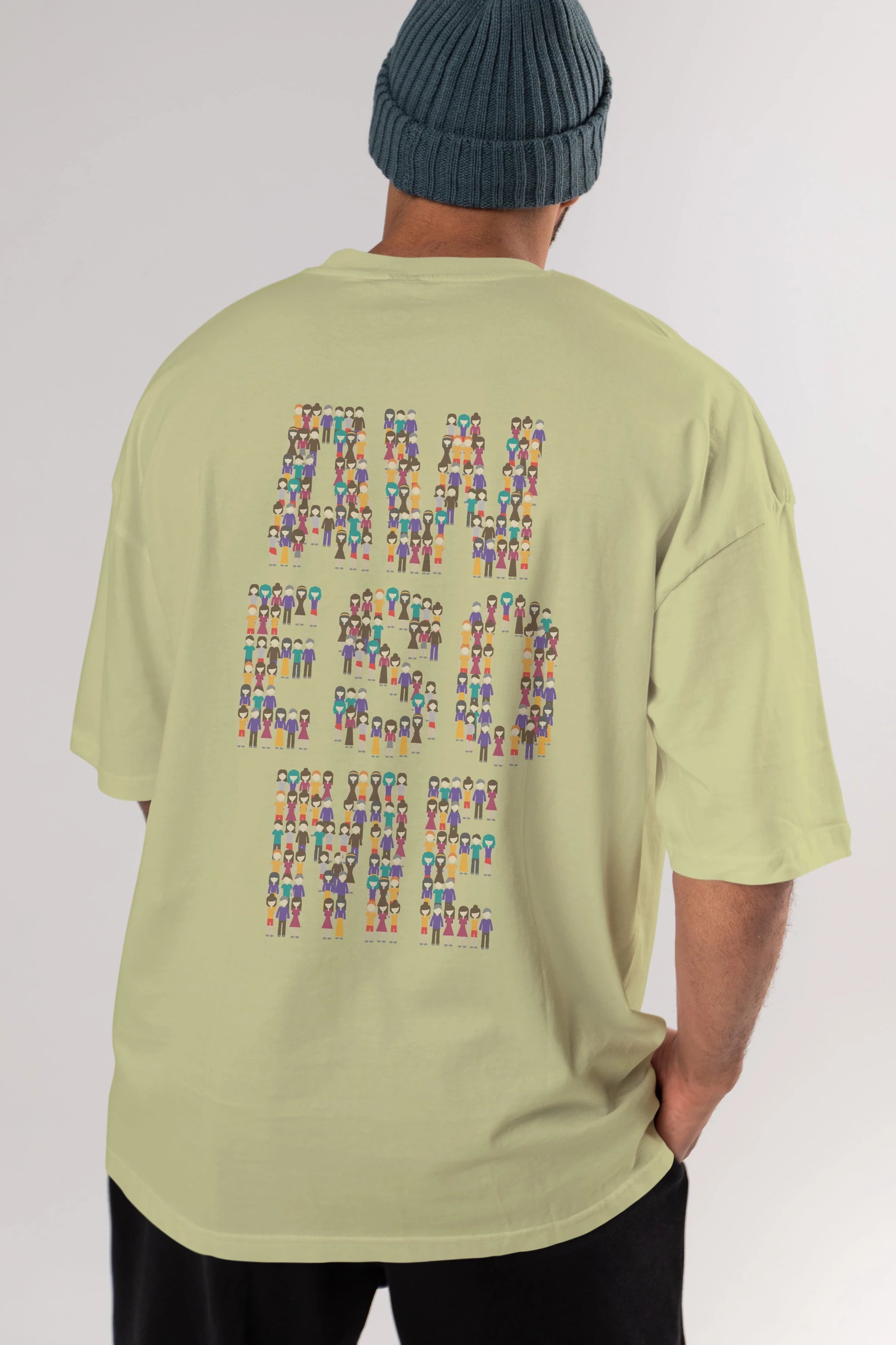Awesome Arka Baskılı Oversize t-shirt %100 pamuk Erkek Kadın Unisex