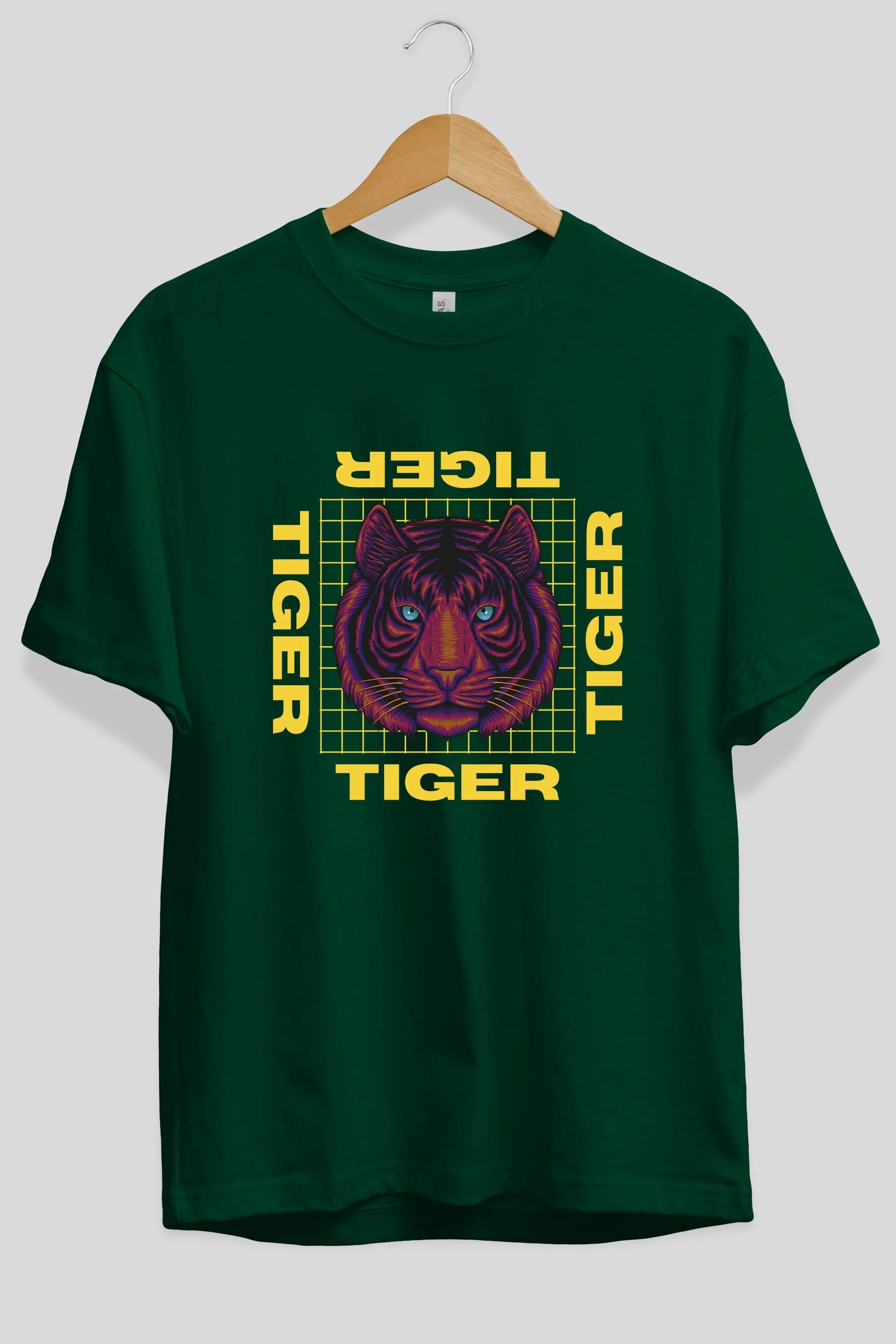 Tiger Yazılı Streetwear Ön Baskılı Oversize t-shirt Erkek Kadın Unisex