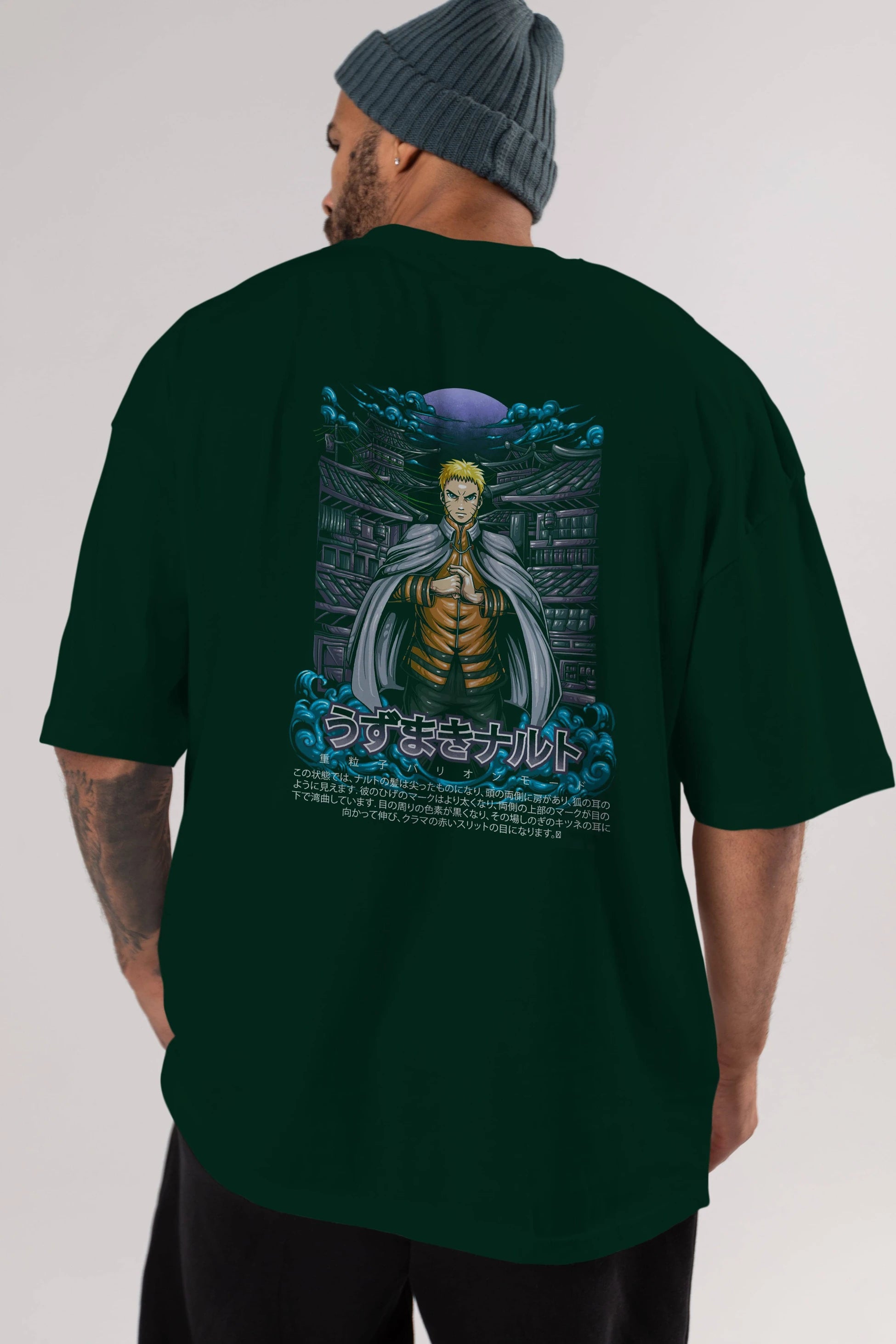 NARUTO (8) Anime Arka Baskılı Oversize t-shirt Erkek Kadın Unisex