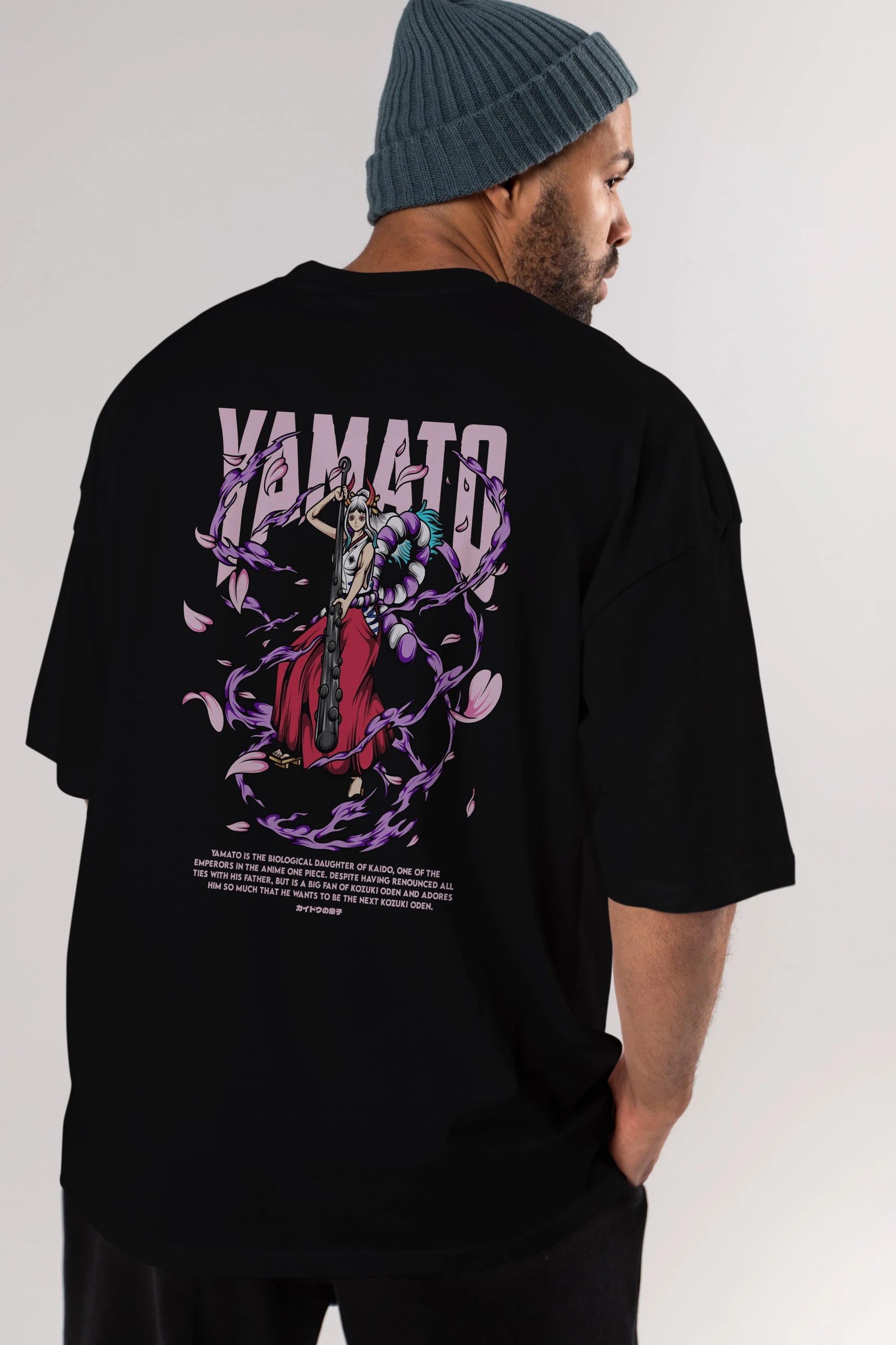 Yamato Anime Arka Baskılı Oversize t-shirt Erkek Kadın Unisex
