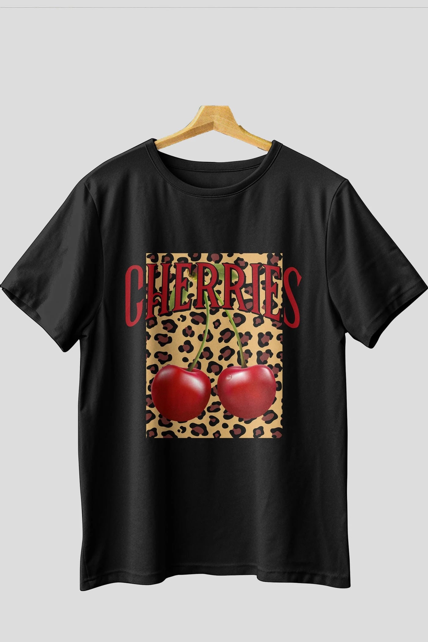 Cherry Cherries 6 Ön Baskılı Oversize t-shirt Erkek Kadın Pamuk Bisiklet Yaka tişort