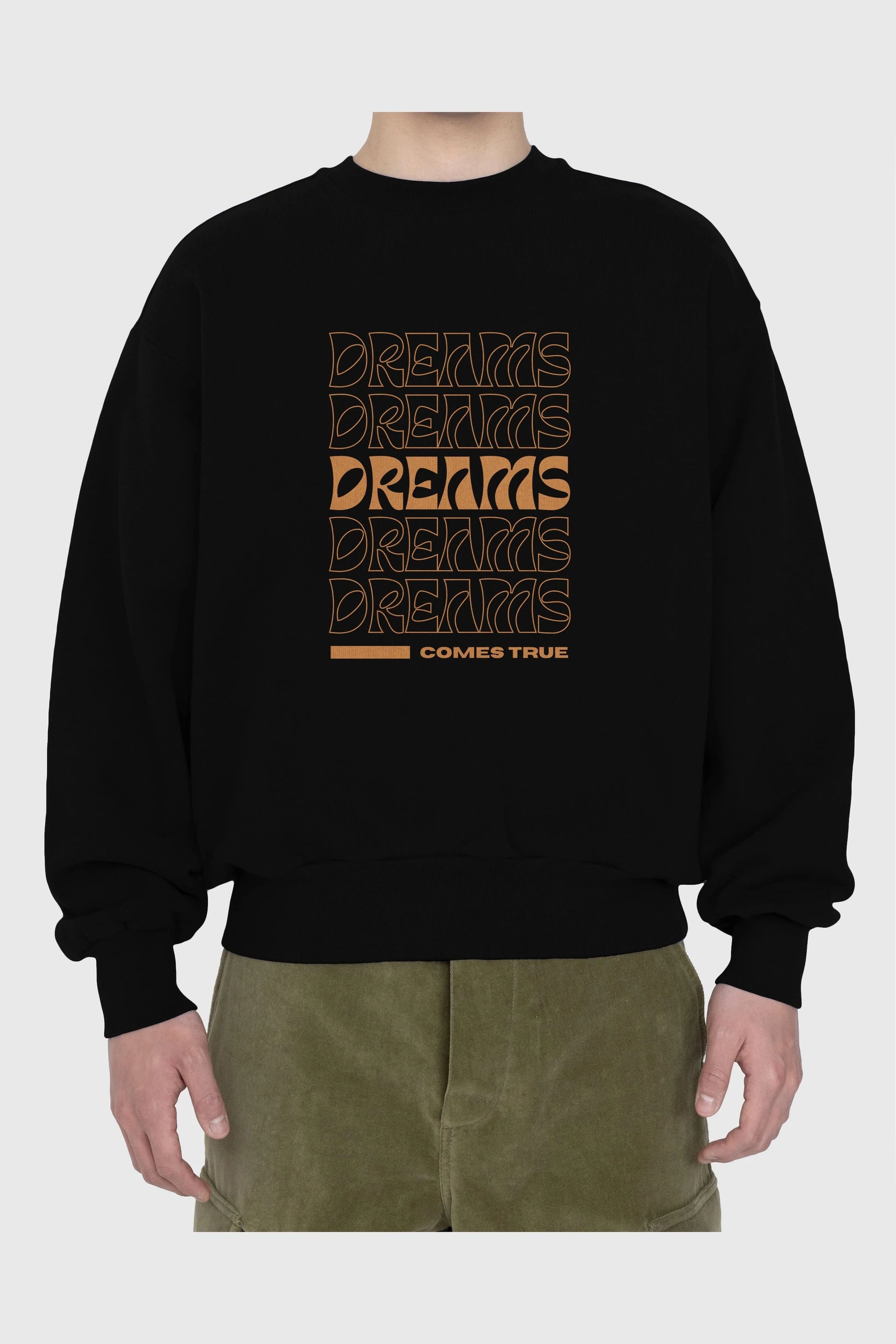 Dreams Yazılı Ön Baskılı Oversize Sweatshirt Erkek Kadın Unisex