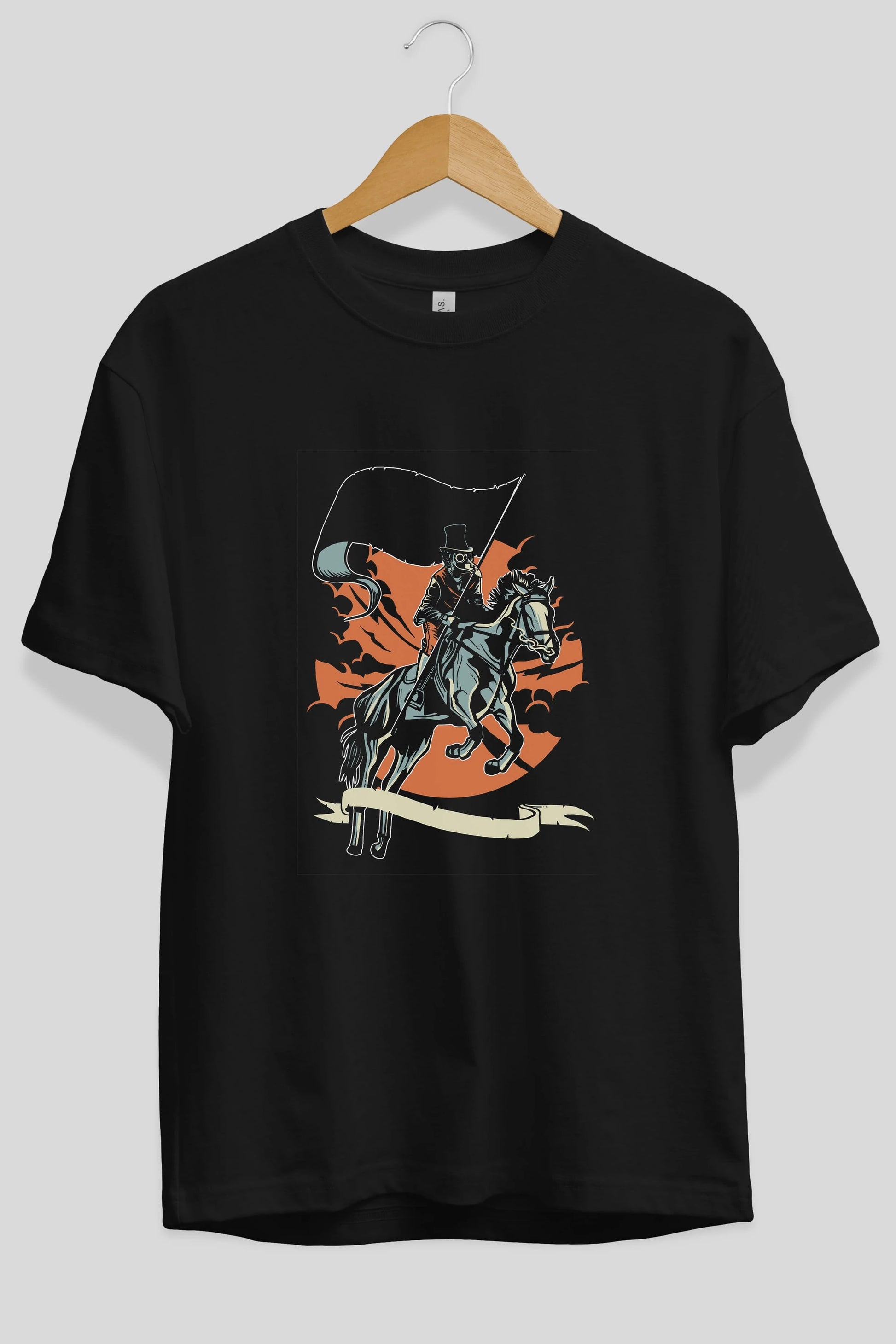 Plague Doctor Ön Baskılı Oversize t-shirt Erkek Kadın Unisex %100 Pamuk tişort