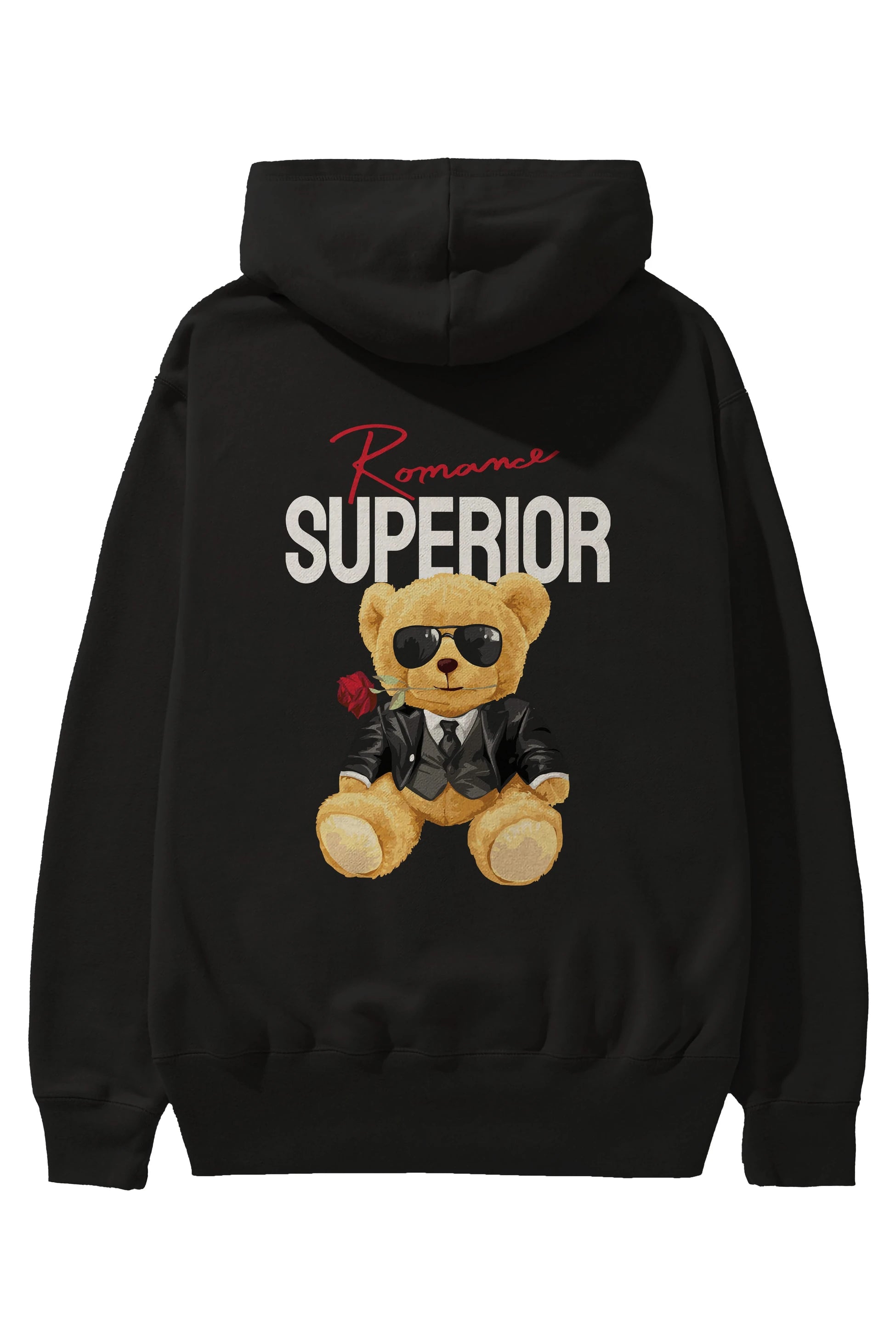 Teddy Bear Romance Superior Arka Baskılı Hoodie Oversize Kapüşonlu Sweatshirt Erkek Kadın Unisex