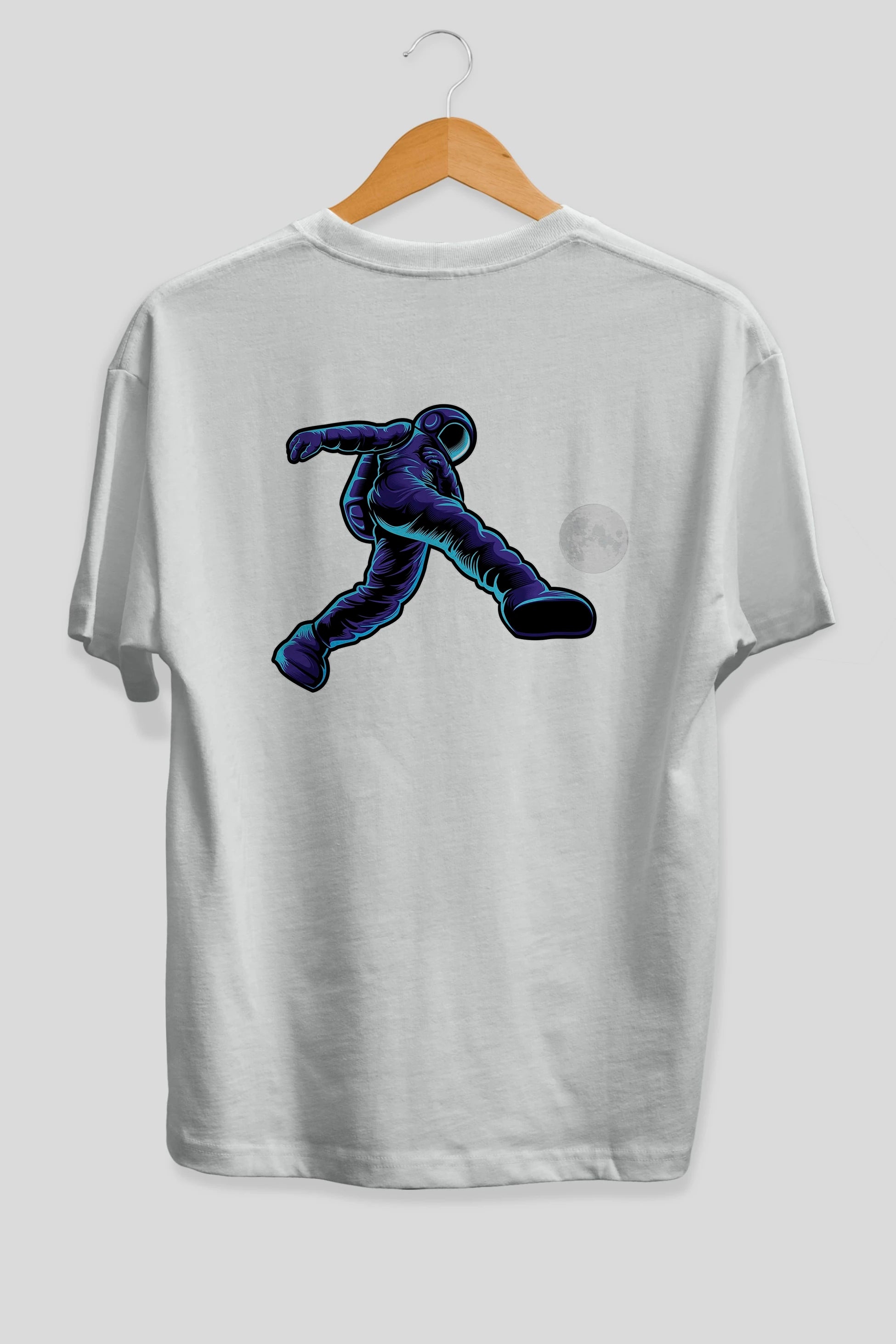Astroball in Space Arka Baskılı Oversize t-shirt Erkek Kadın Unisex