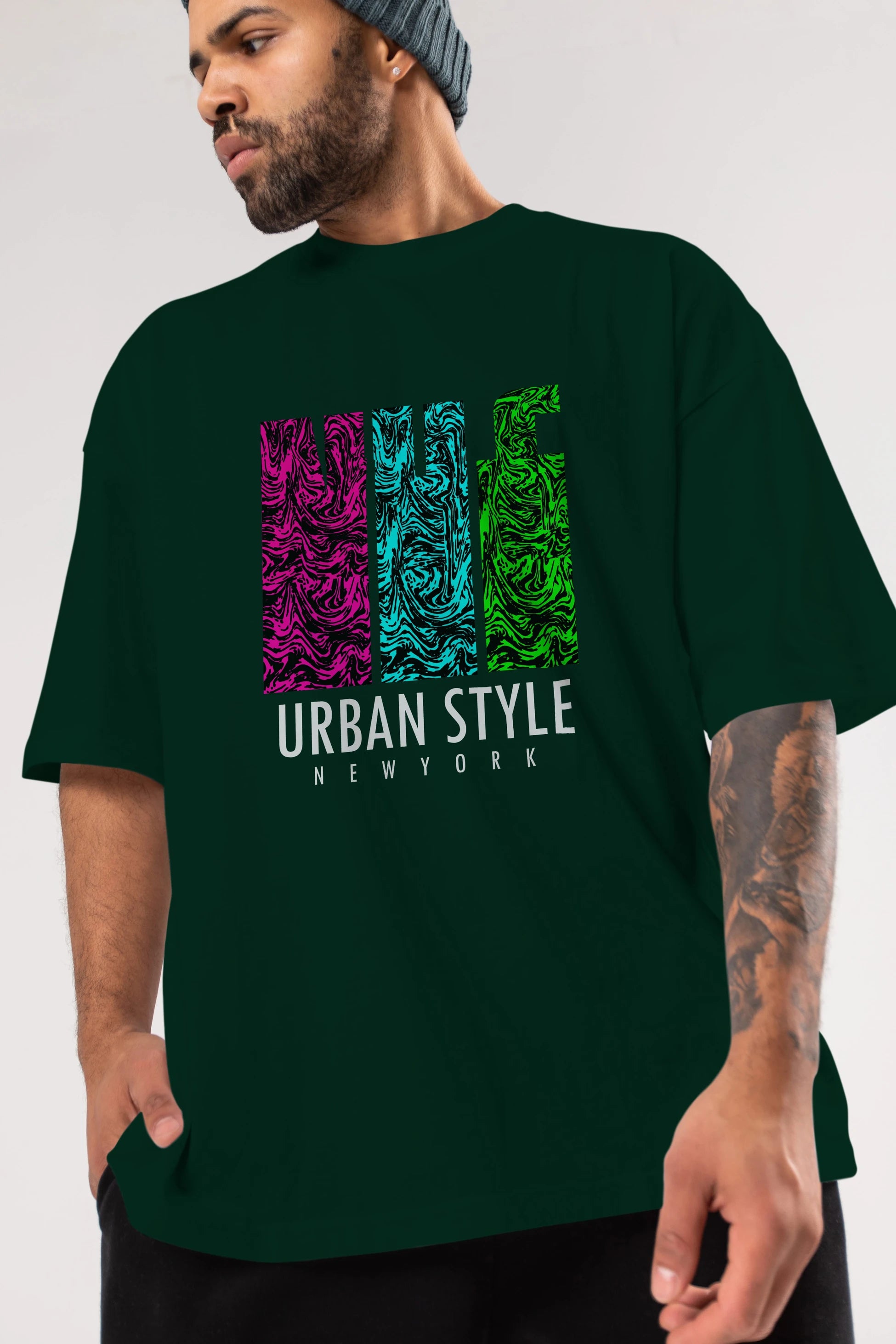 Urban Style Newyork Ön Baskılı Oversize t-shirt Erkek Kadın Unisex