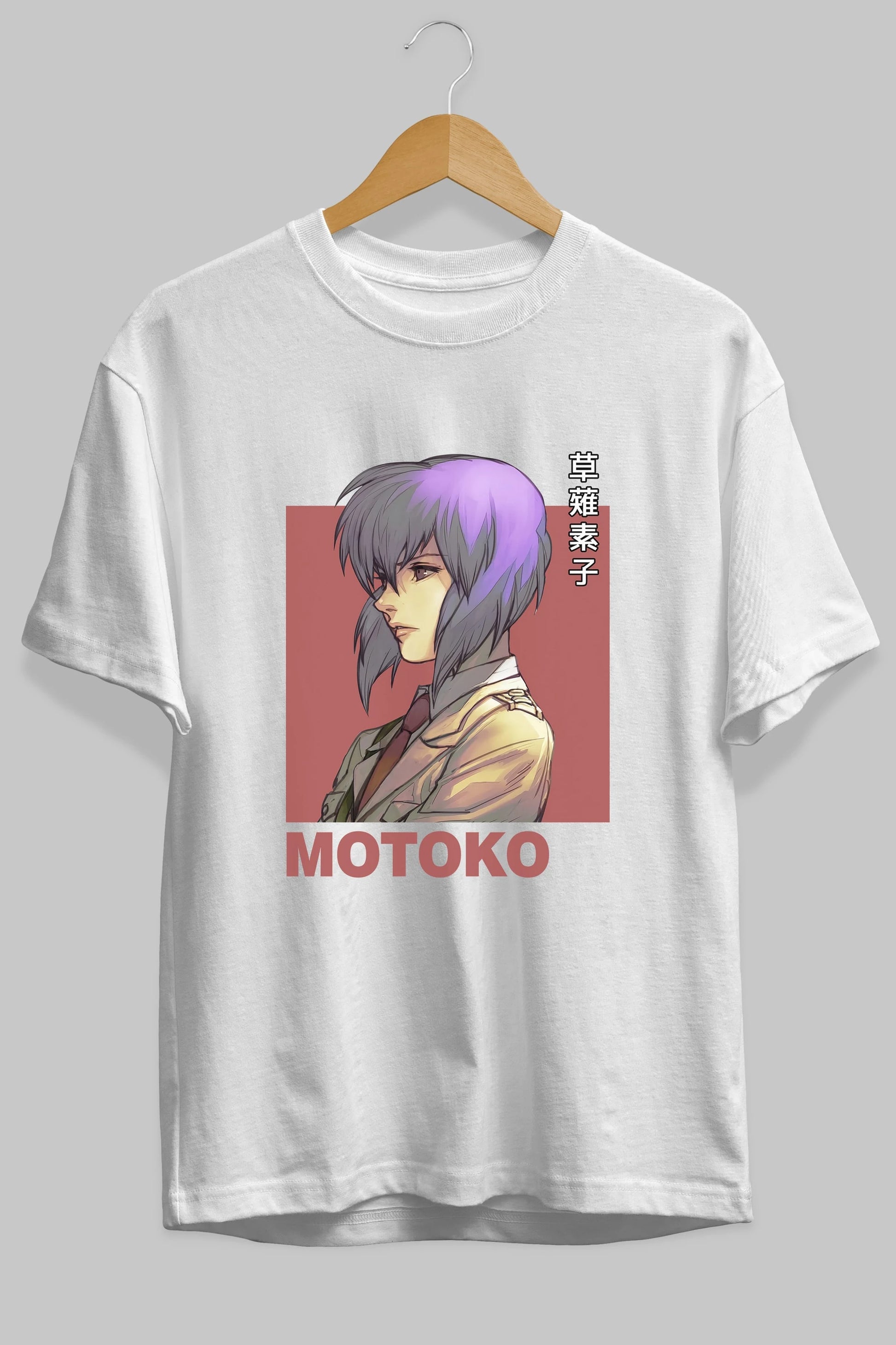 Motoko Kusanagi 12 Anime Ön Baskılı Oversize t-shirt %100 pamuk Erkek Kadın Unisex