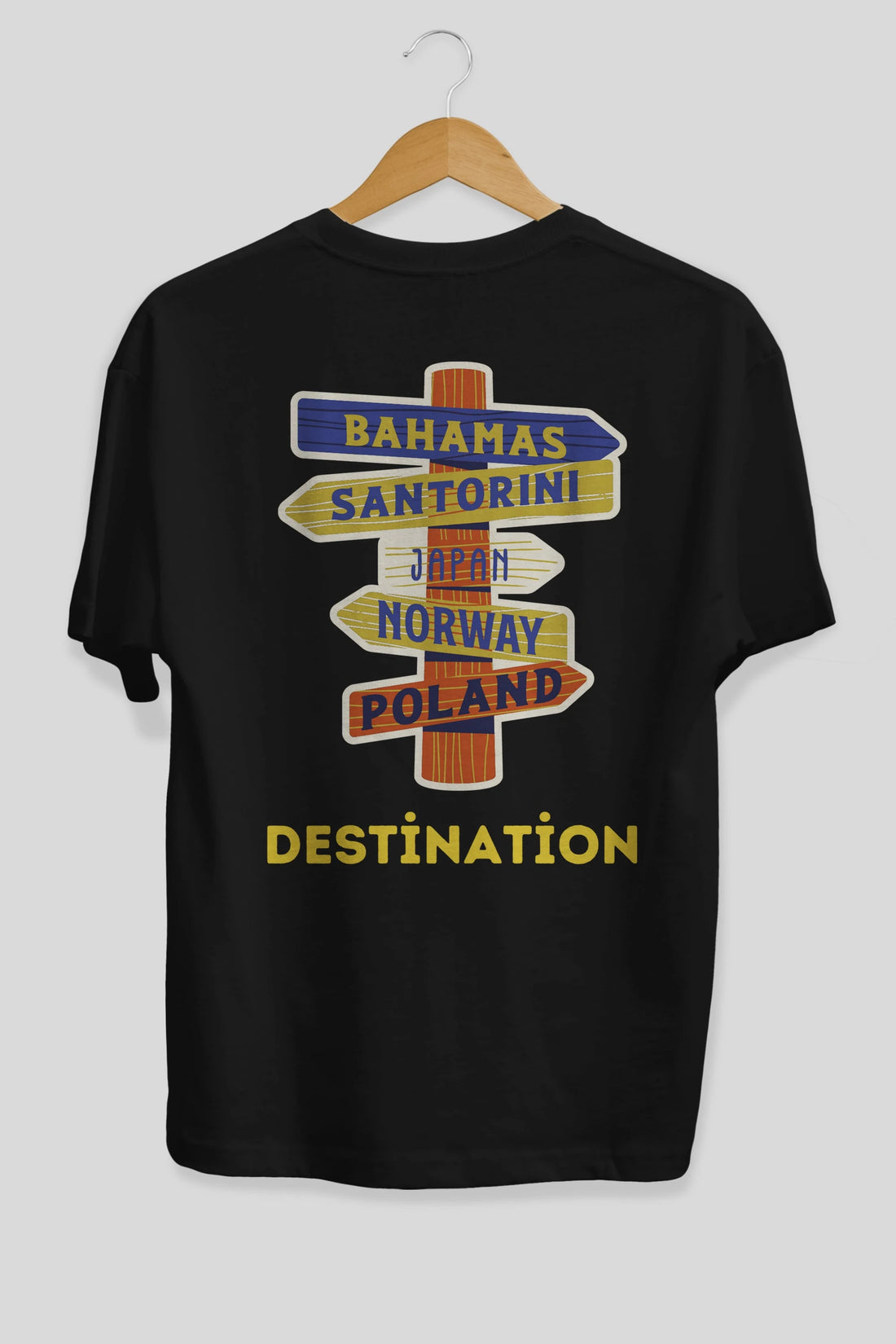 Destination Yazılı Arka Baskılı Oversize t-shirt Erkek Kadın Unisex
