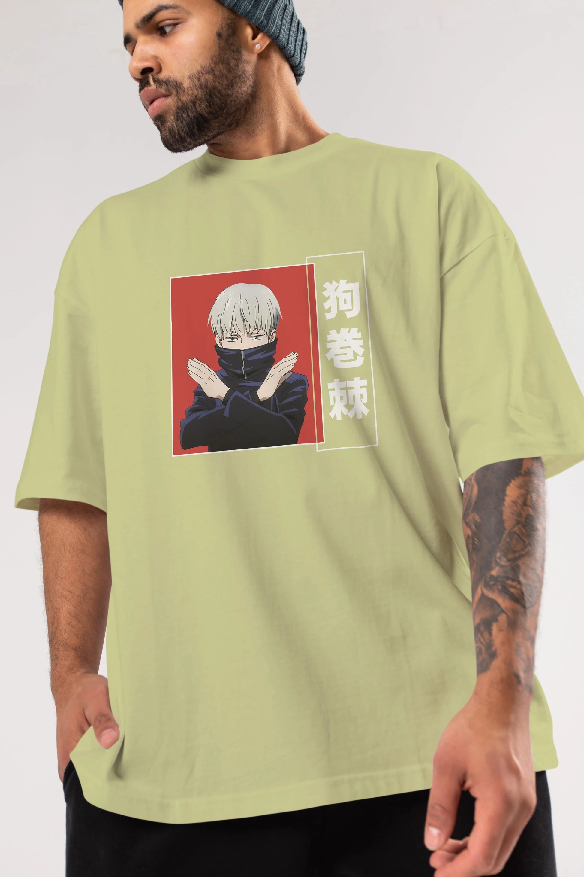 Toge Inumaki Anime Ön Baskılı Oversize t-shirt %100 pamuk Erkek Kadın Unisex