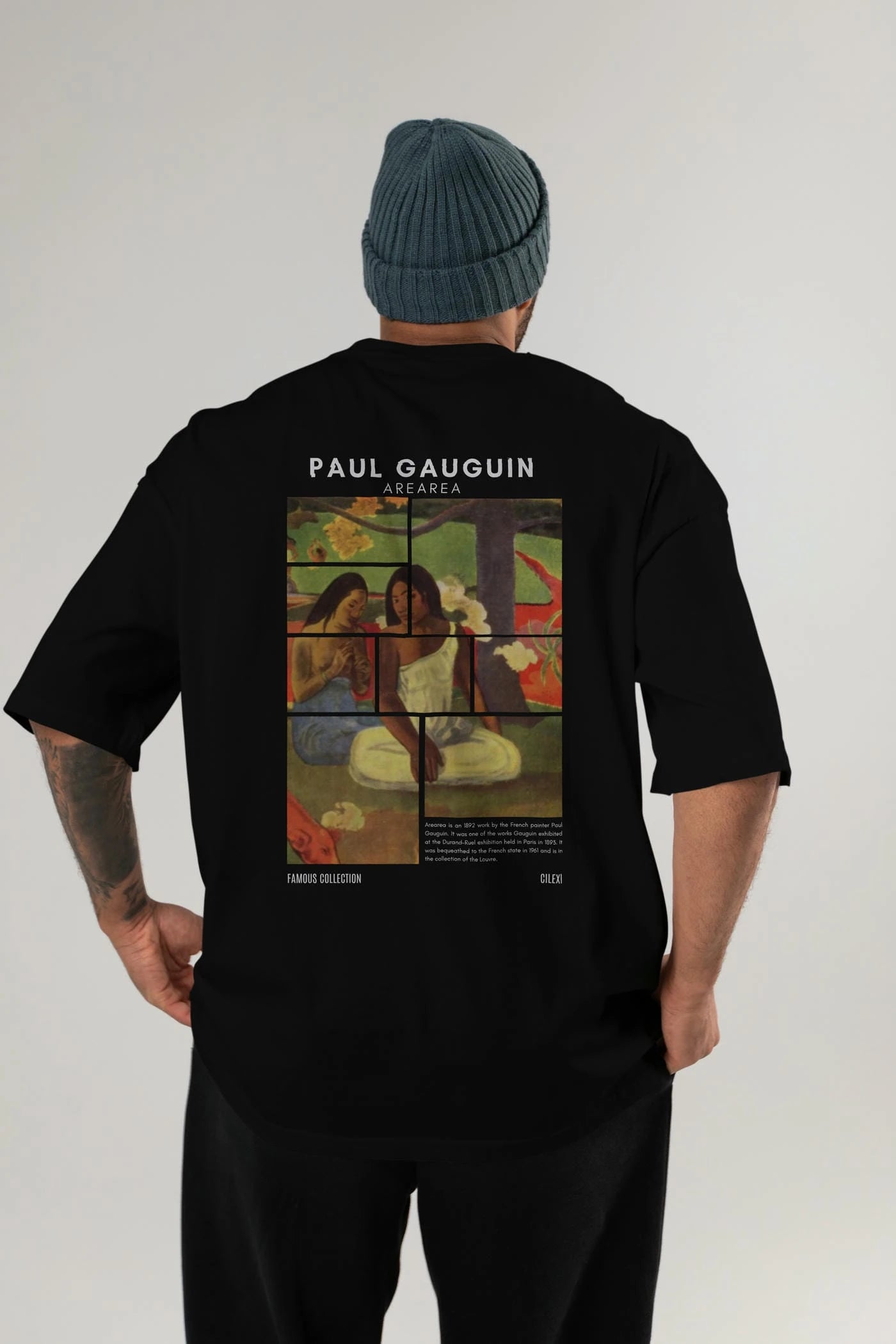 Paul Gauguin Arearea Arka Baskılı Oversize t-shirt Erkek Kadın Bisiklet Yaka Pamuk tişort