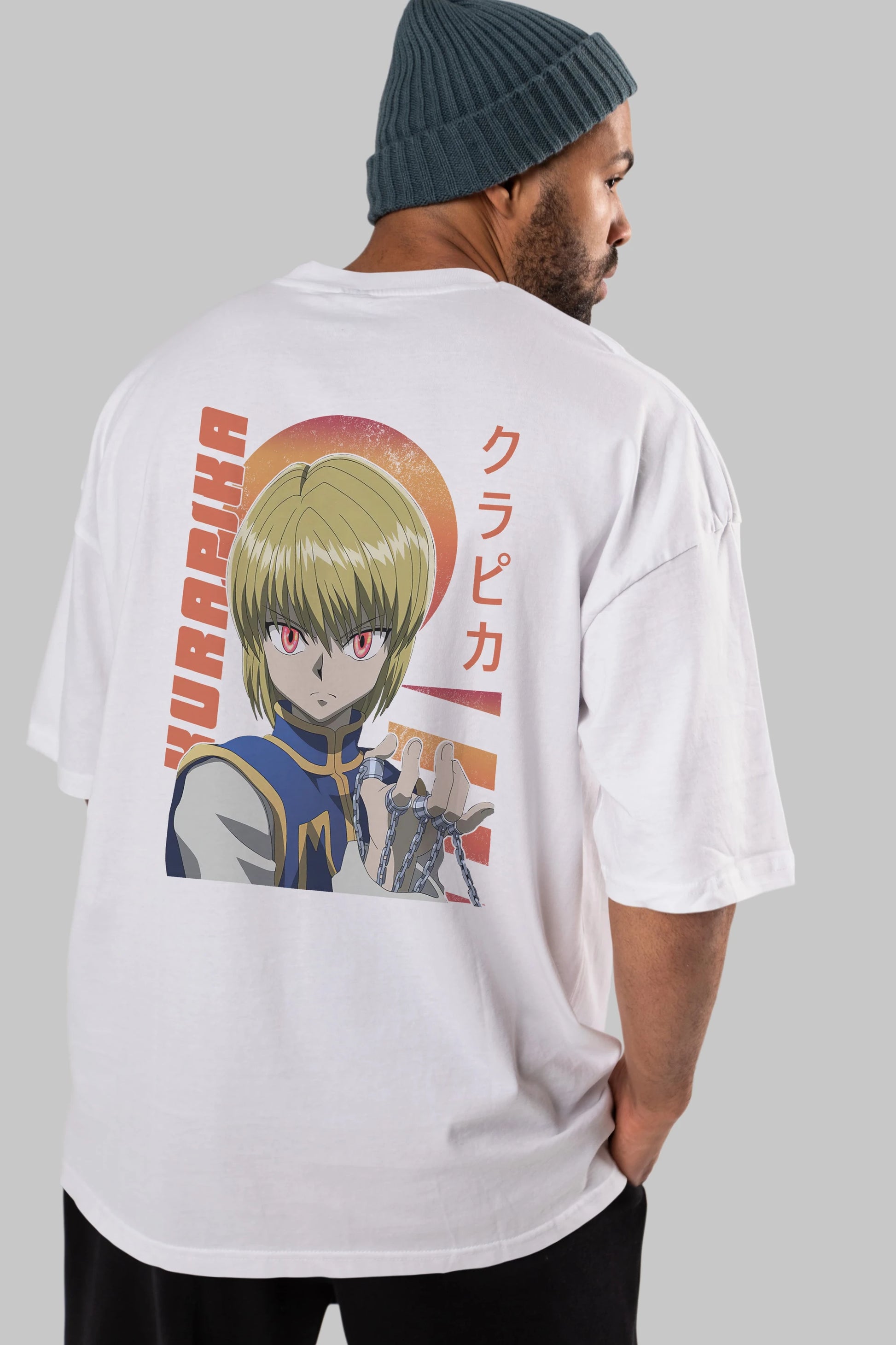 Kurapika 5 (2) Anime Arka Baskılı Oversize t-shirt Erkek Kadın Unisex