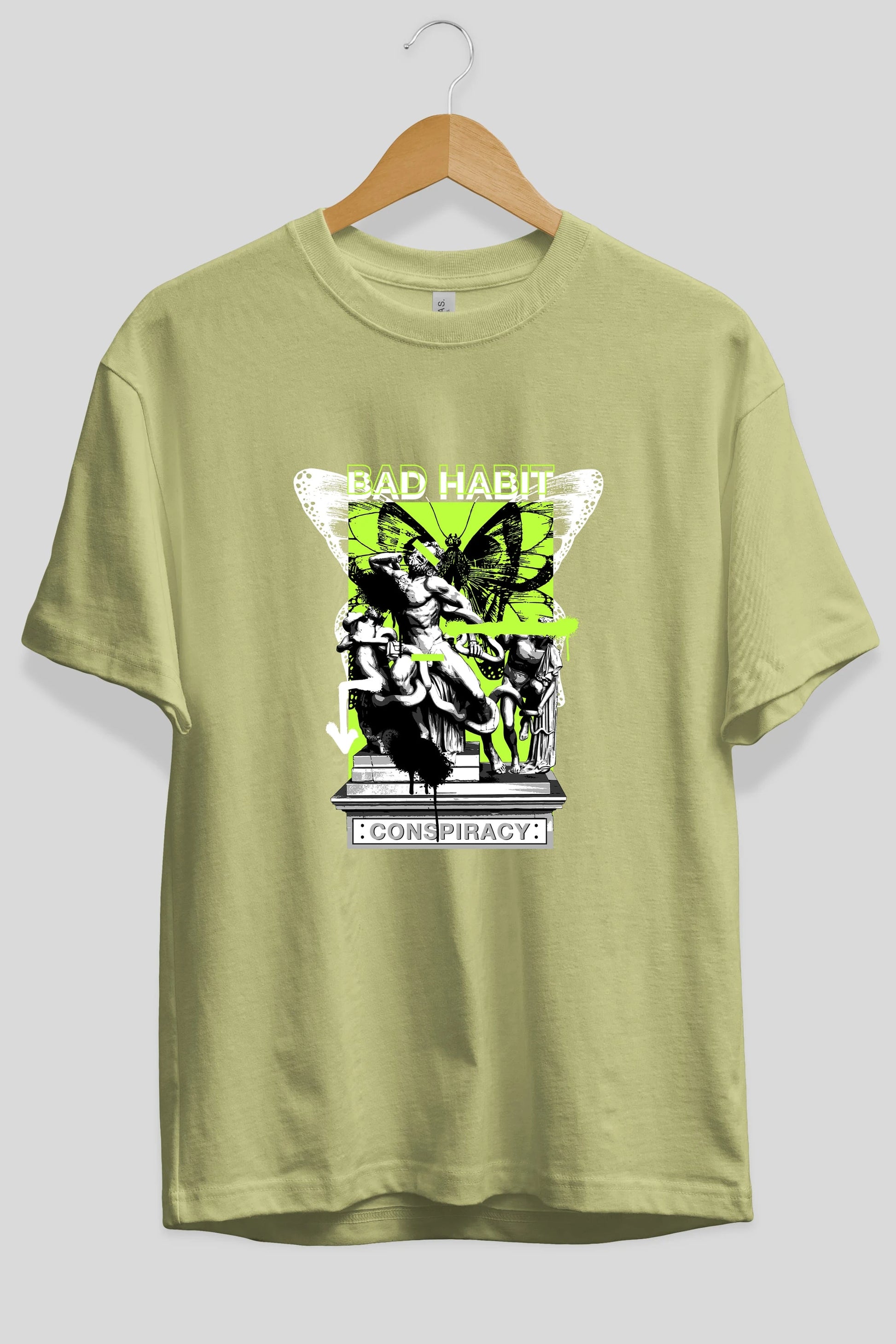 Bad Habit Ön Baskılı Oversize t-shirt Erkek Kadın Unisex