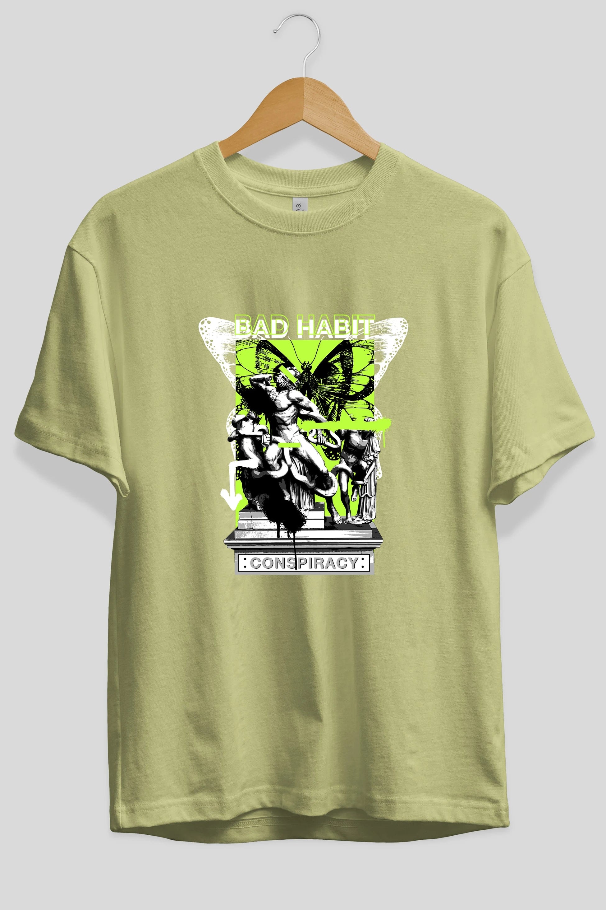 Bad Habit Ön Baskılı Oversize t-shirt Erkek Kadın Unisex