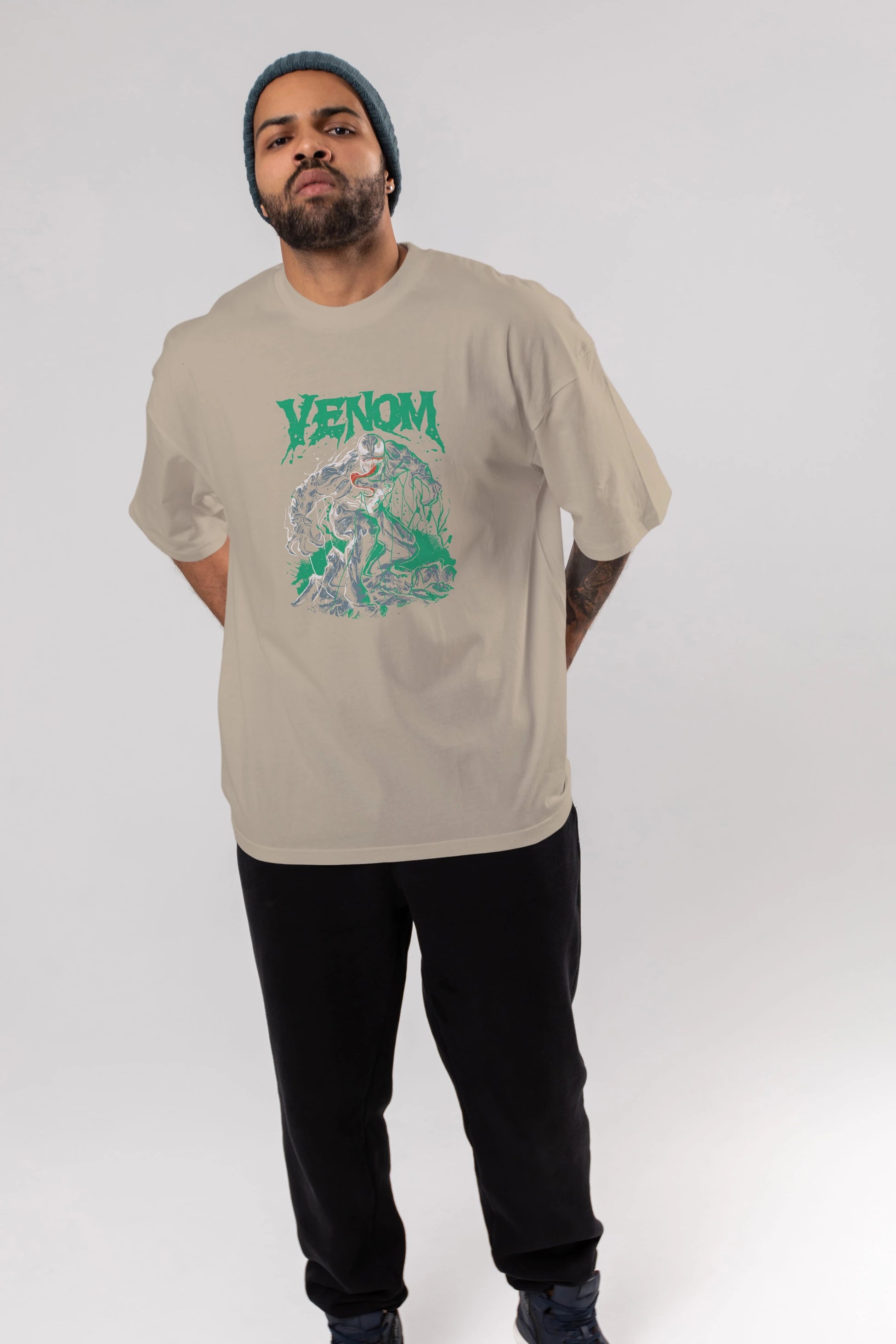 Venom (3) Ön Baskılı Oversize t-shirt Erkek Kadın Unisex %100 Pamuk Bisiklet Yaka tişort