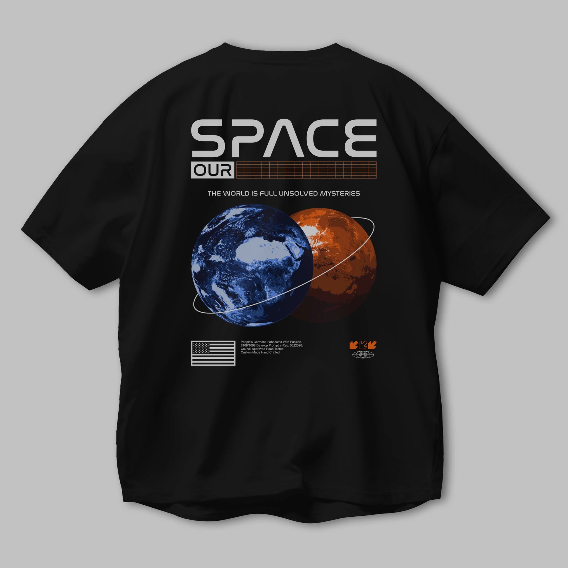 Space Our Arka Baskılı Oversize t-shirt Erkek Kadın Unisex