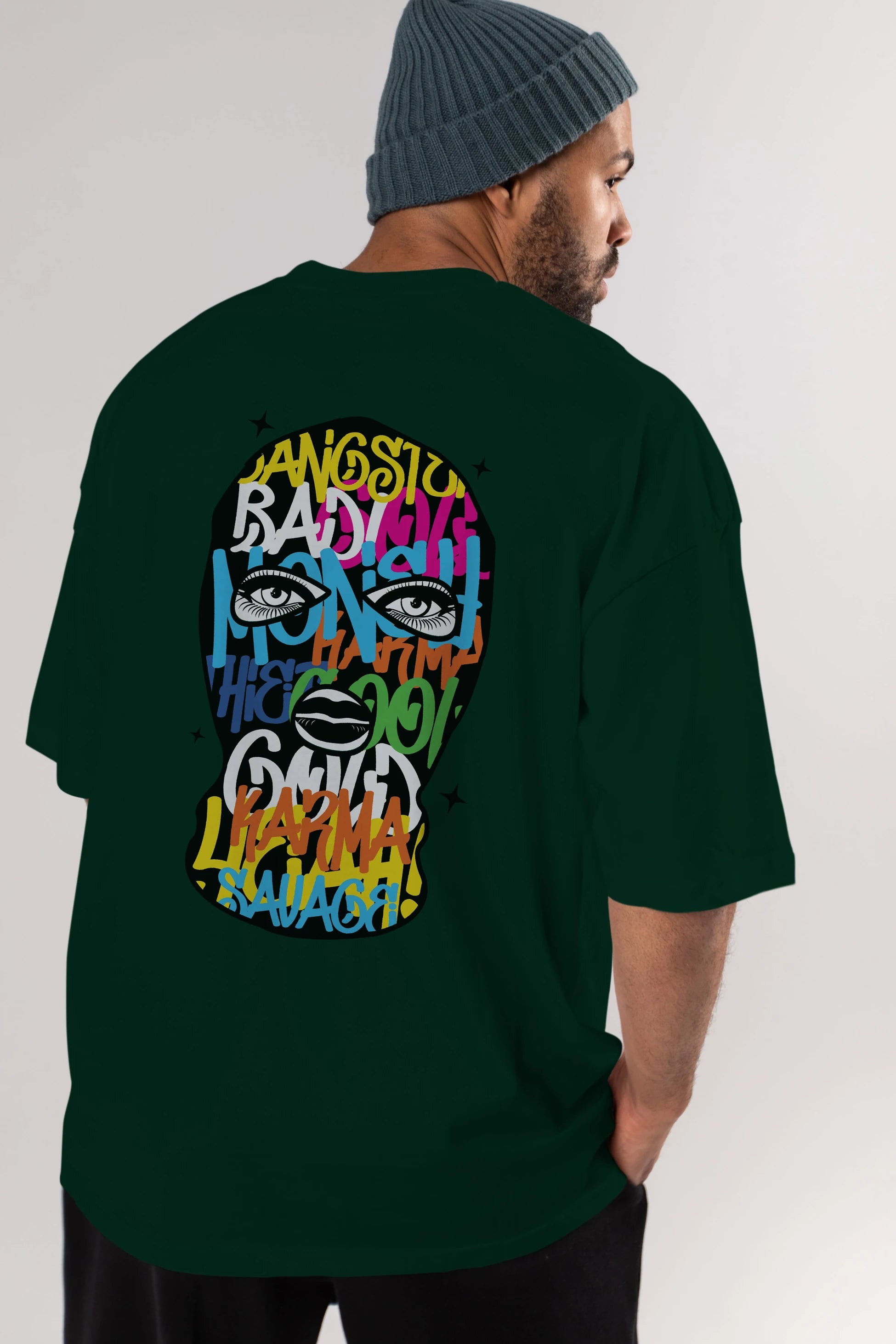 Karma Savage Arka Baskılı Oversize t-shirt Erkek Kadın Unisex