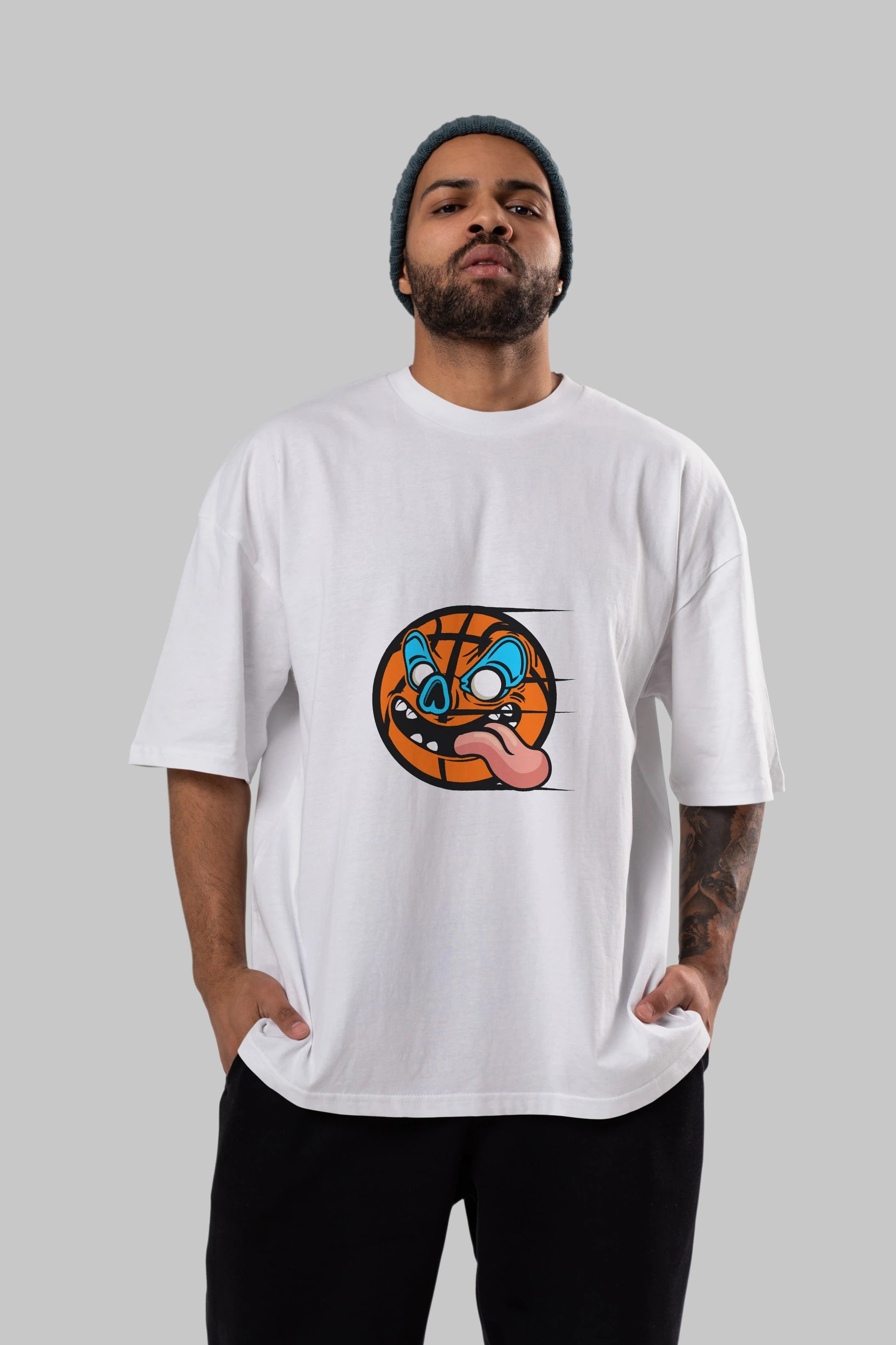 Basketball Ön Baskılı Oversize t-shirt Erkek Kadın Unisex %100 Pamuk tişort