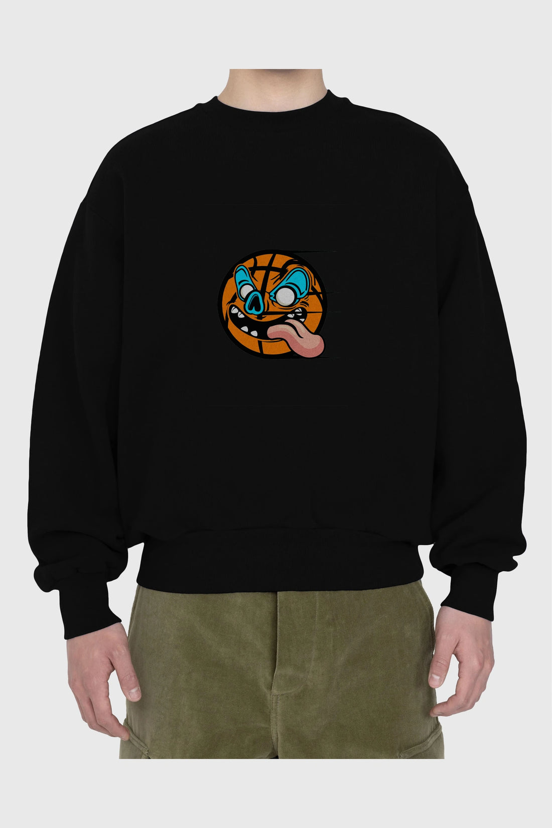Basketball Ön Baskılı Oversize Sweatshirt Erkek Kadın Unisex