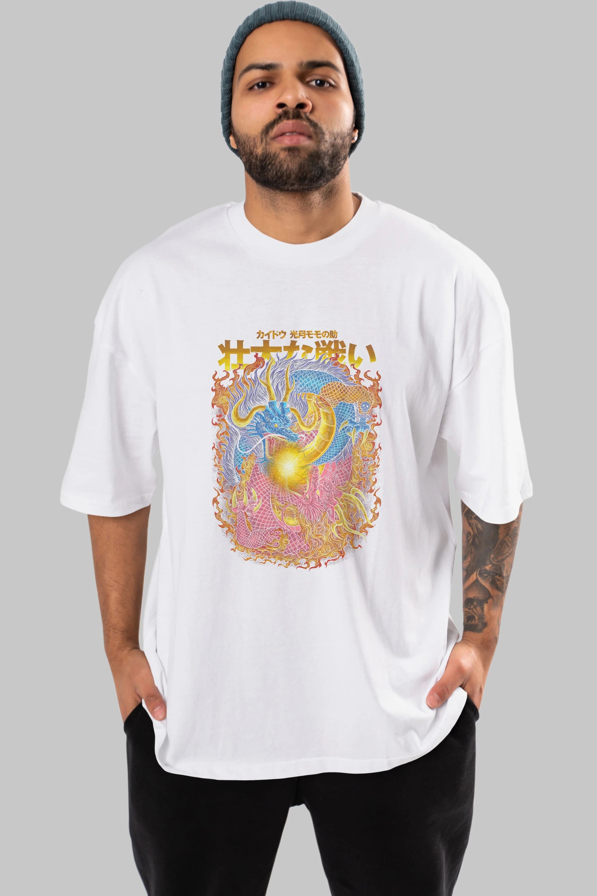 ONE PIECE (4) Anime Ön Baskılı Oversize t-shirt %100 pamuk Erkek Kadın Unisex
