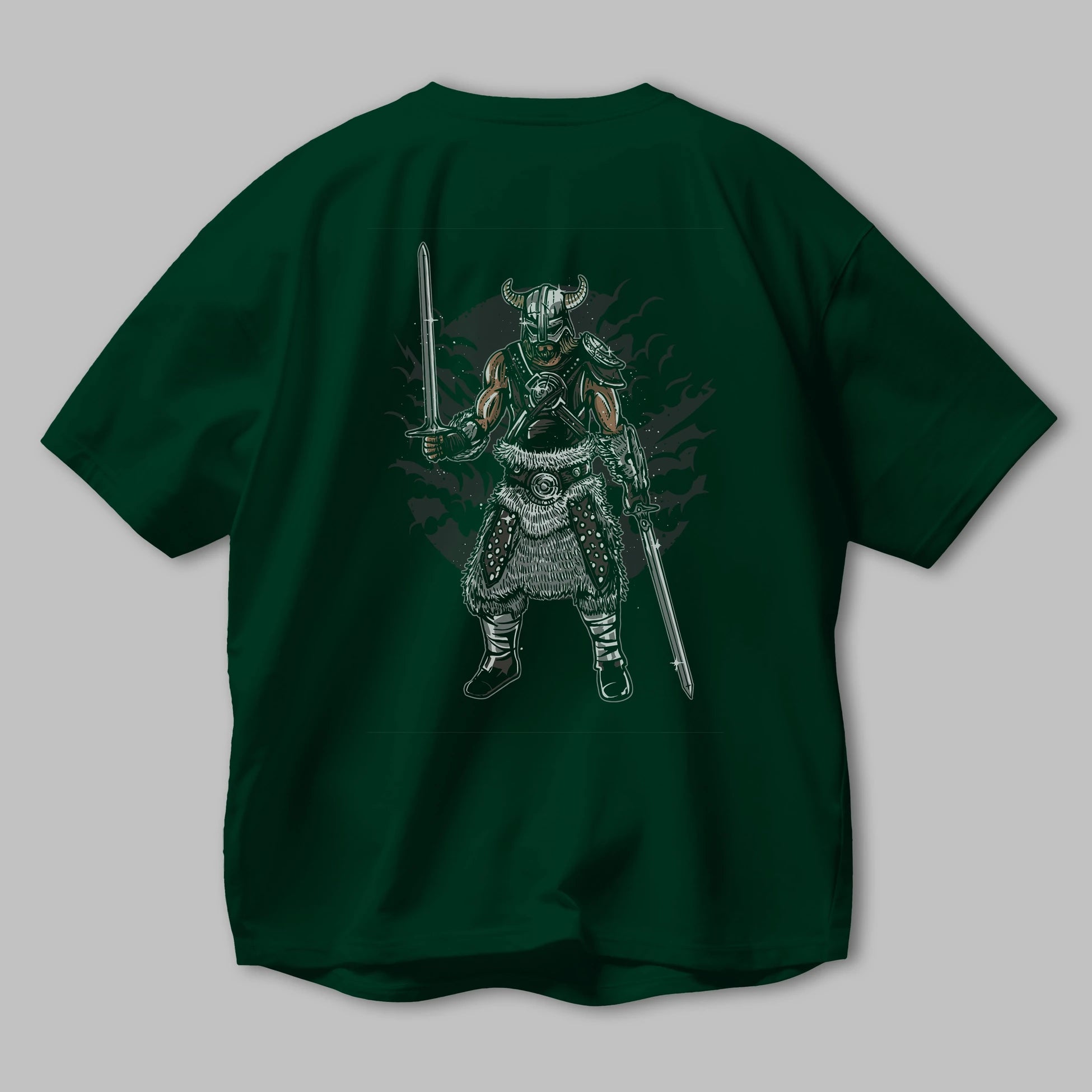 Dark Viking Arka Baskılı Oversize t-shirt Erkek Kadın Unisex %100 Pamuk