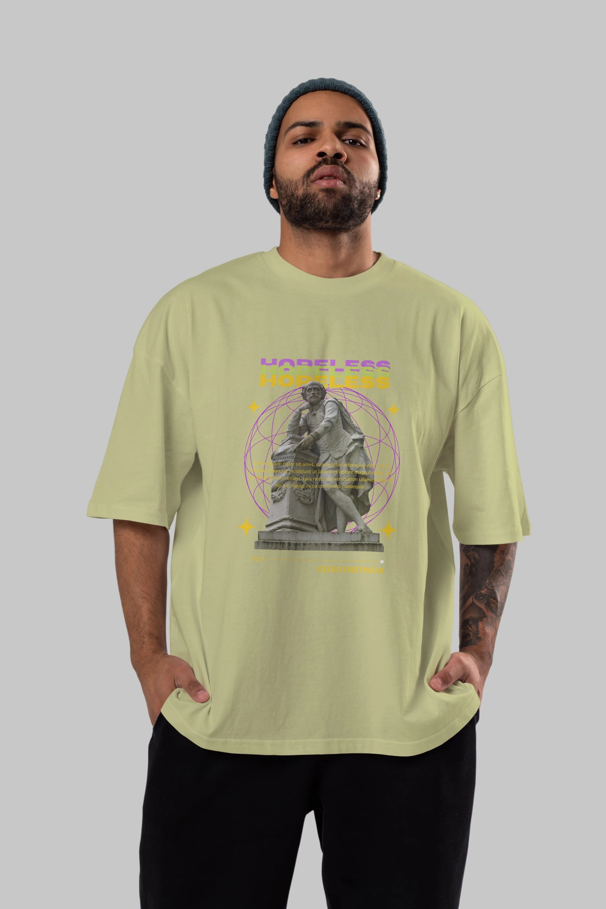 Hopeless Ön Baskılı Oversize t-shirt Erkek Kadın Unisex