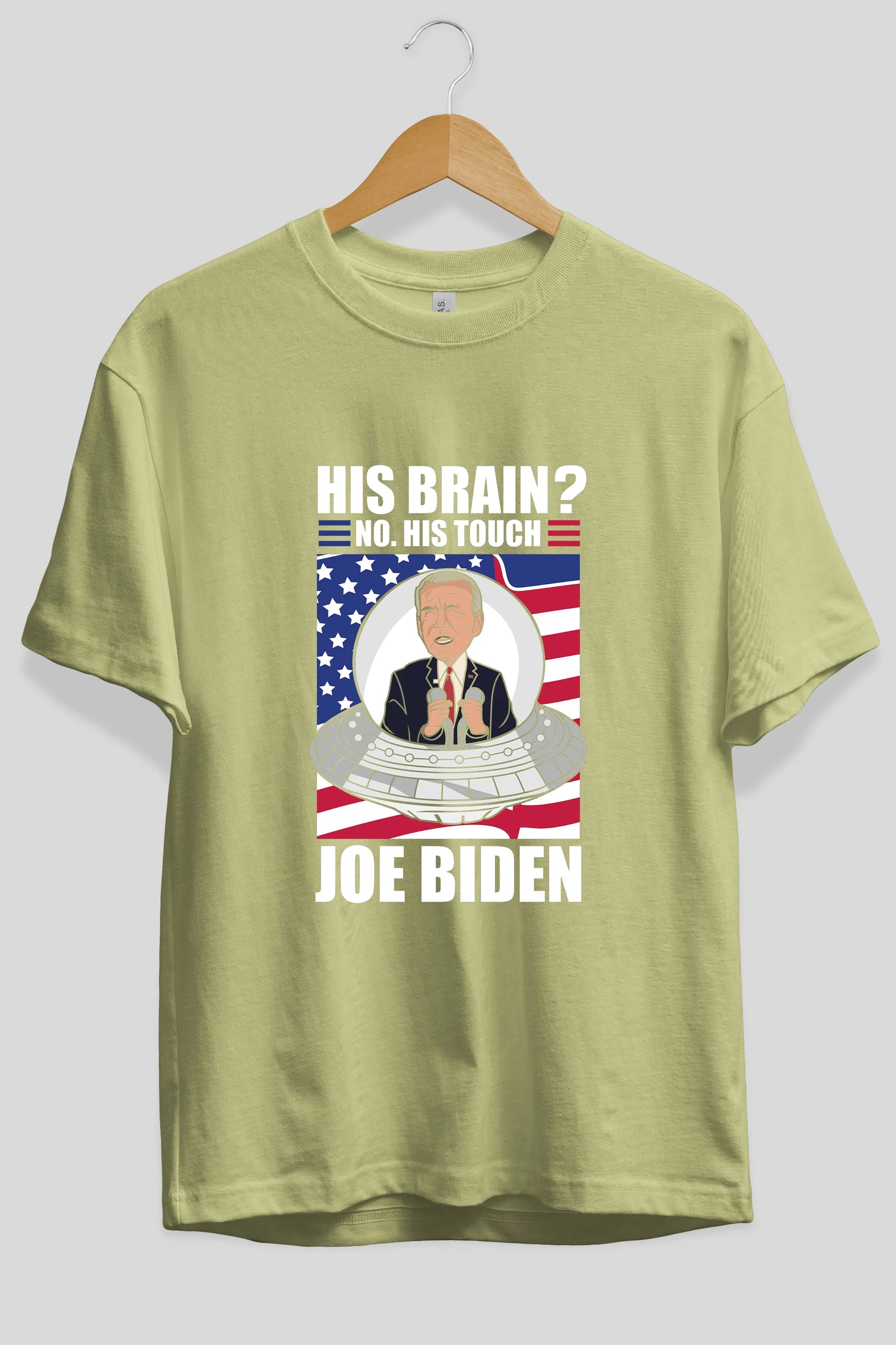 Alien Biden Ön Baskılı Oversize t-shirt Erkek Kadın Unisex %100 Pamuk tişort