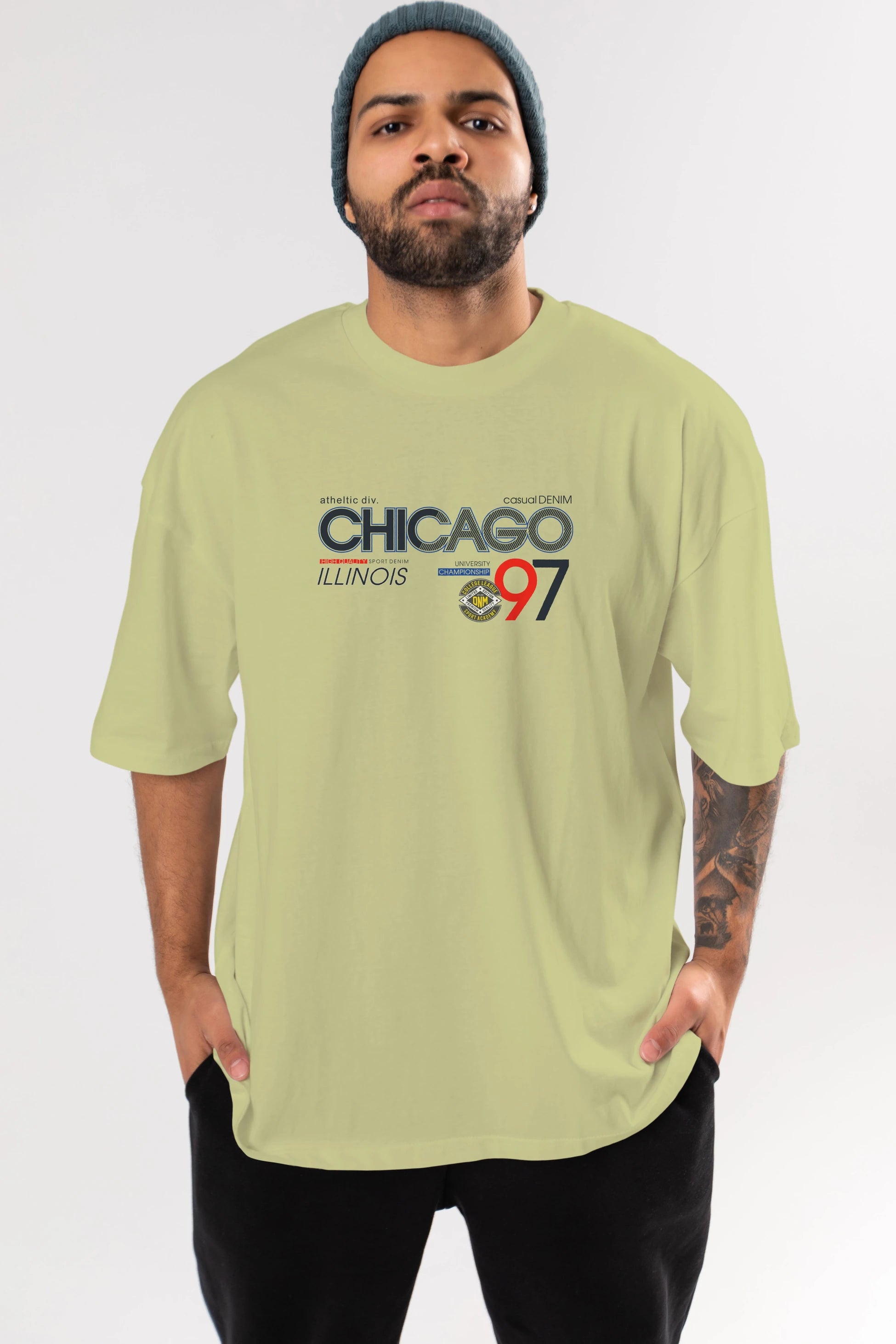 Chicago 97 Ön Baskılı Oversize t-shirt Erkek Kadın Unisex