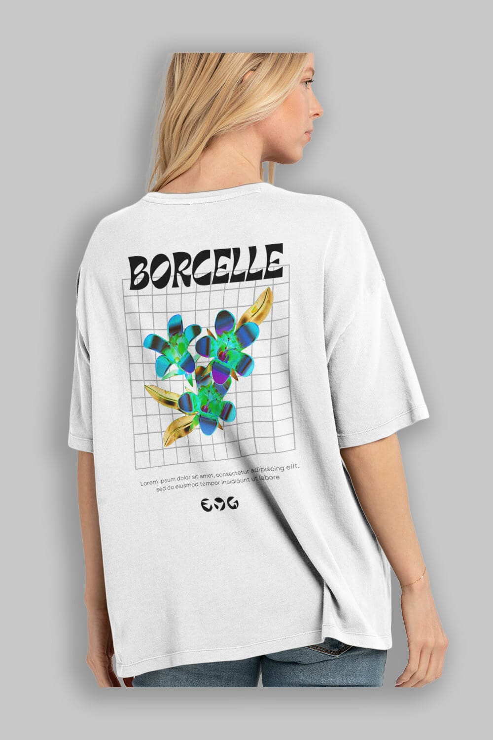 Borcelle Streetwear Arka Baskılı Oversize t-shirt Erkek Kadın Unisex