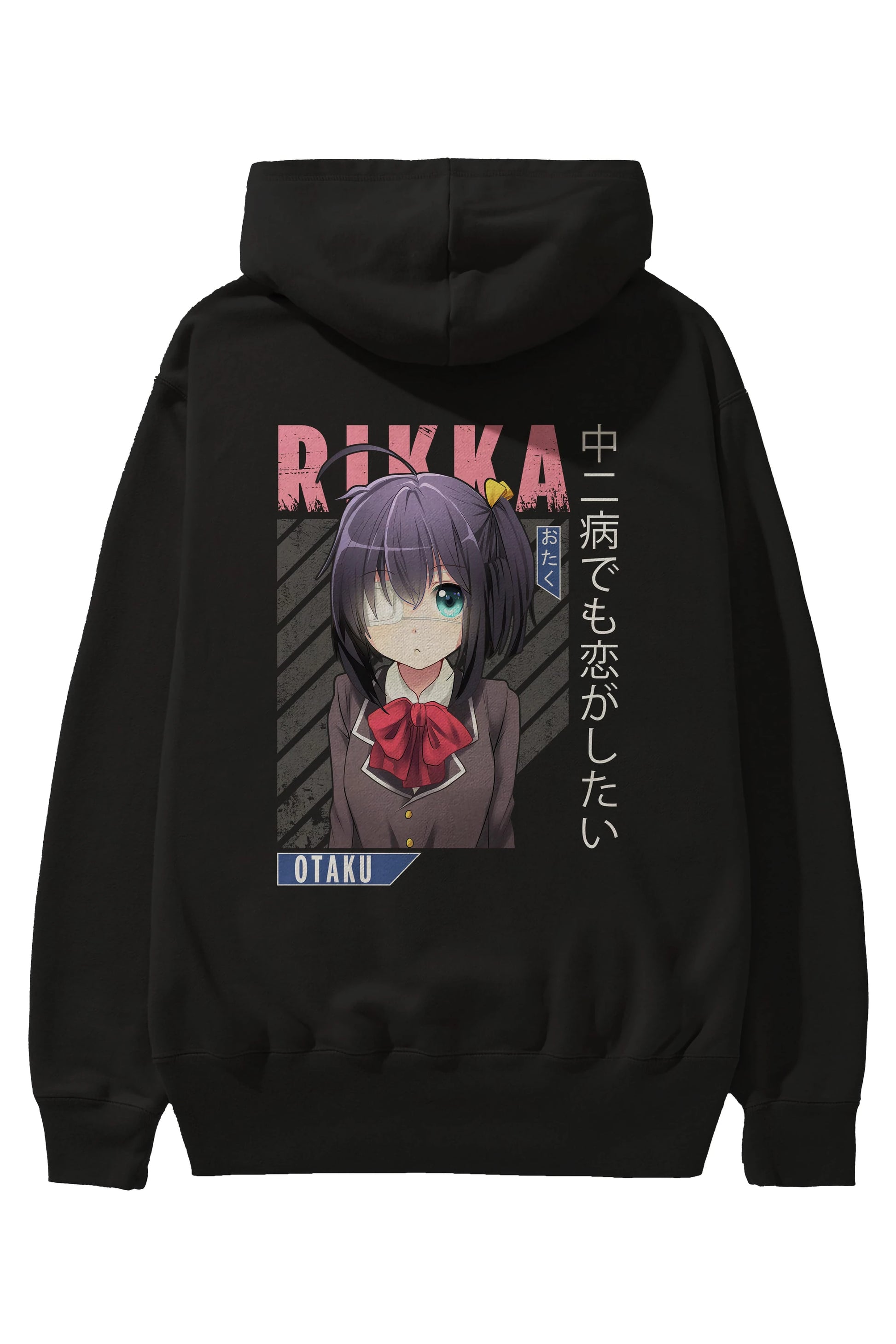 Rikka Takanashi 9 Anime Arka Baskılı Hoodie Oversize Kapüşonlu Sweatshirt Erkek Kadın Unisex