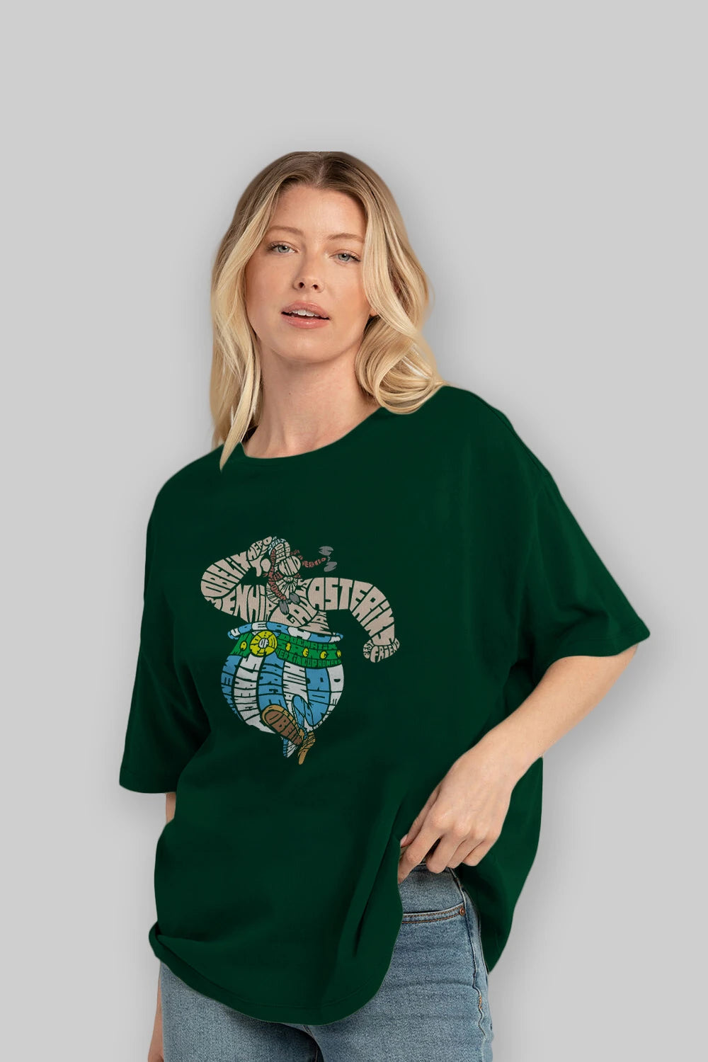 Obelix Ön Baskılı Oversize t-shirt %100 pamuk Erkek Kadın Unisex