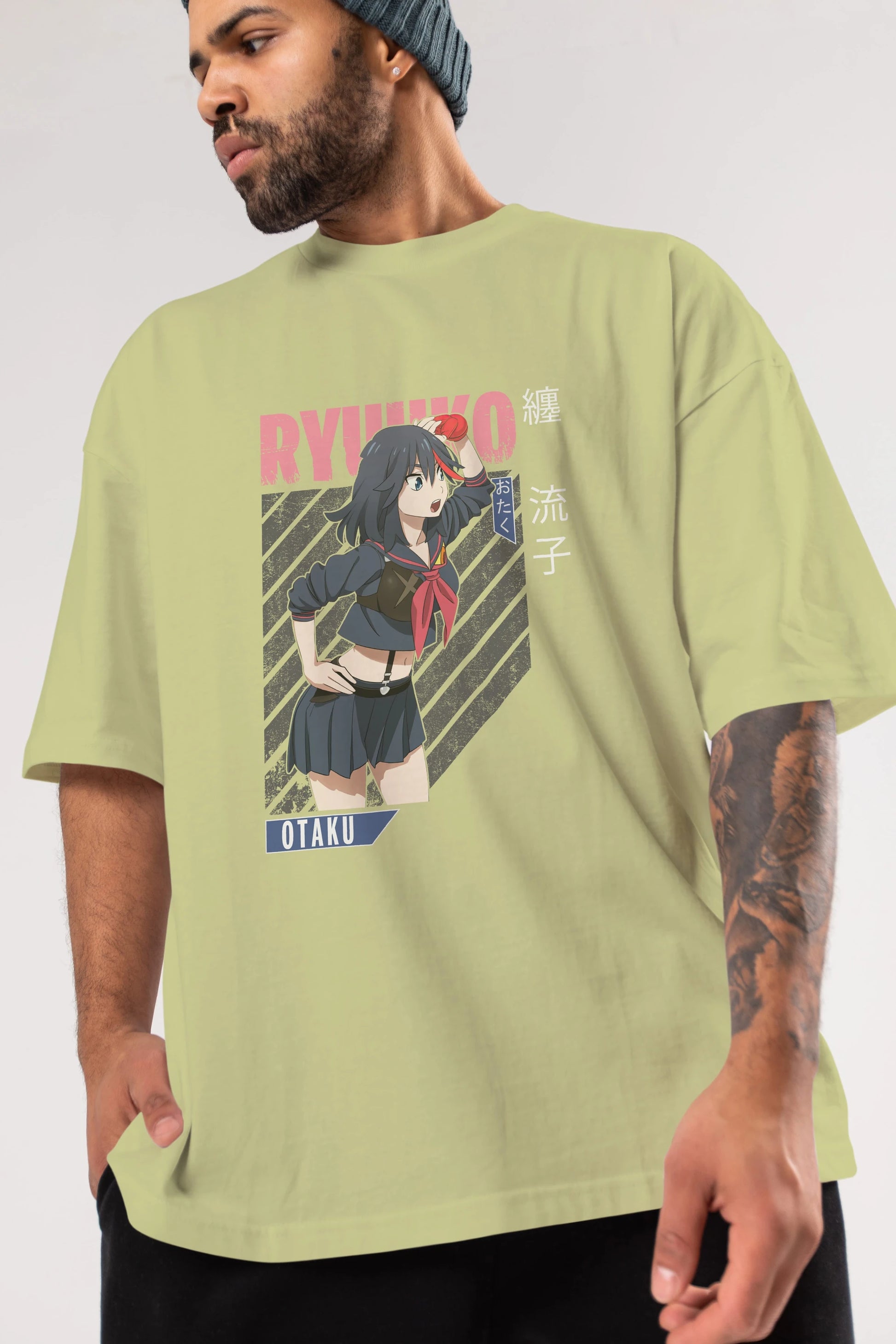 Ryuuko Matoi 6 Anime Ön Baskılı Oversize t-shirt %100 pamuk Erkek Kadın Unisex