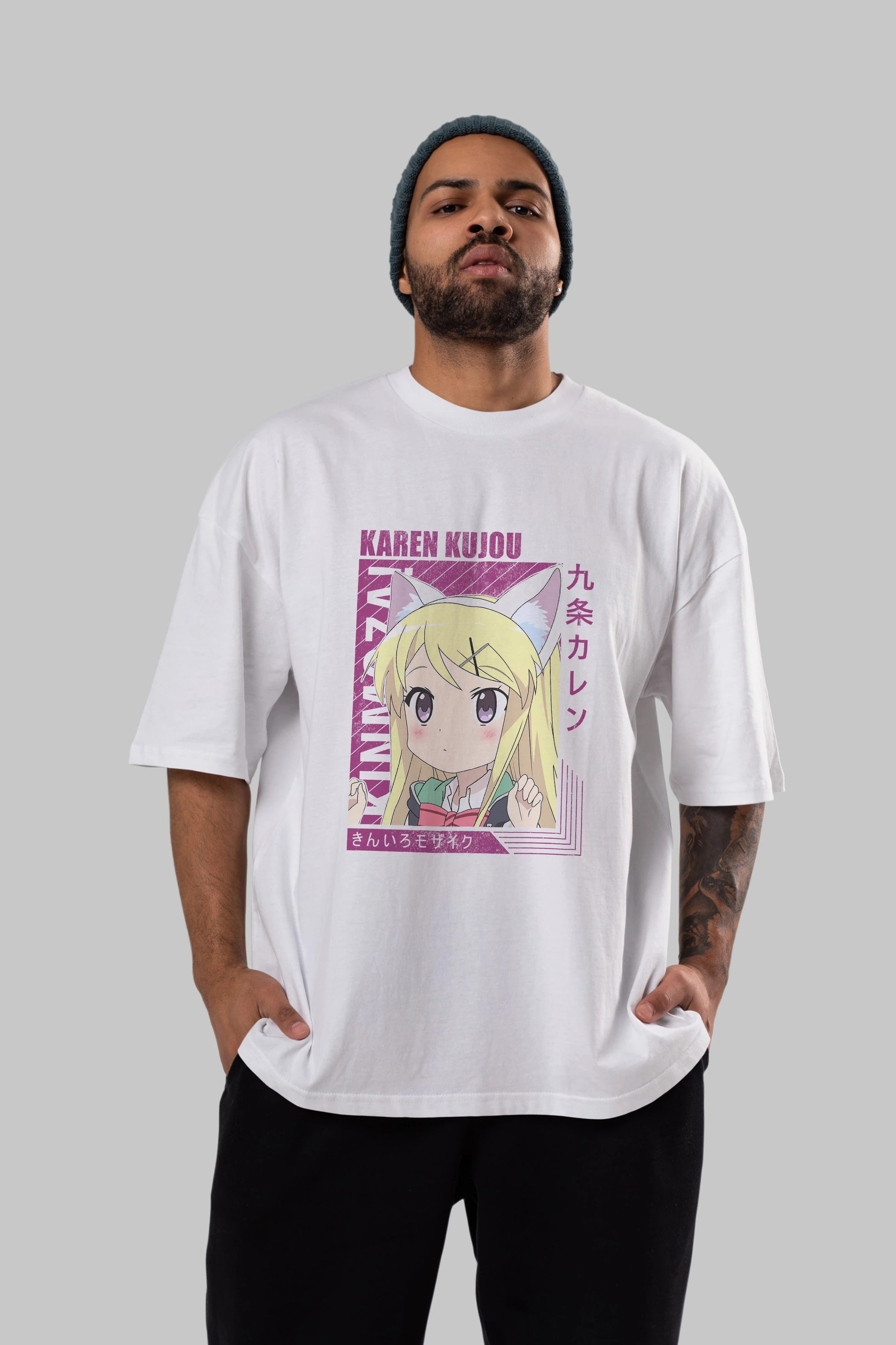 Karen Kujou 4 Anime Ön Baskılı Oversize t-shirt %100 pamuk Erkek Kadın Unisex