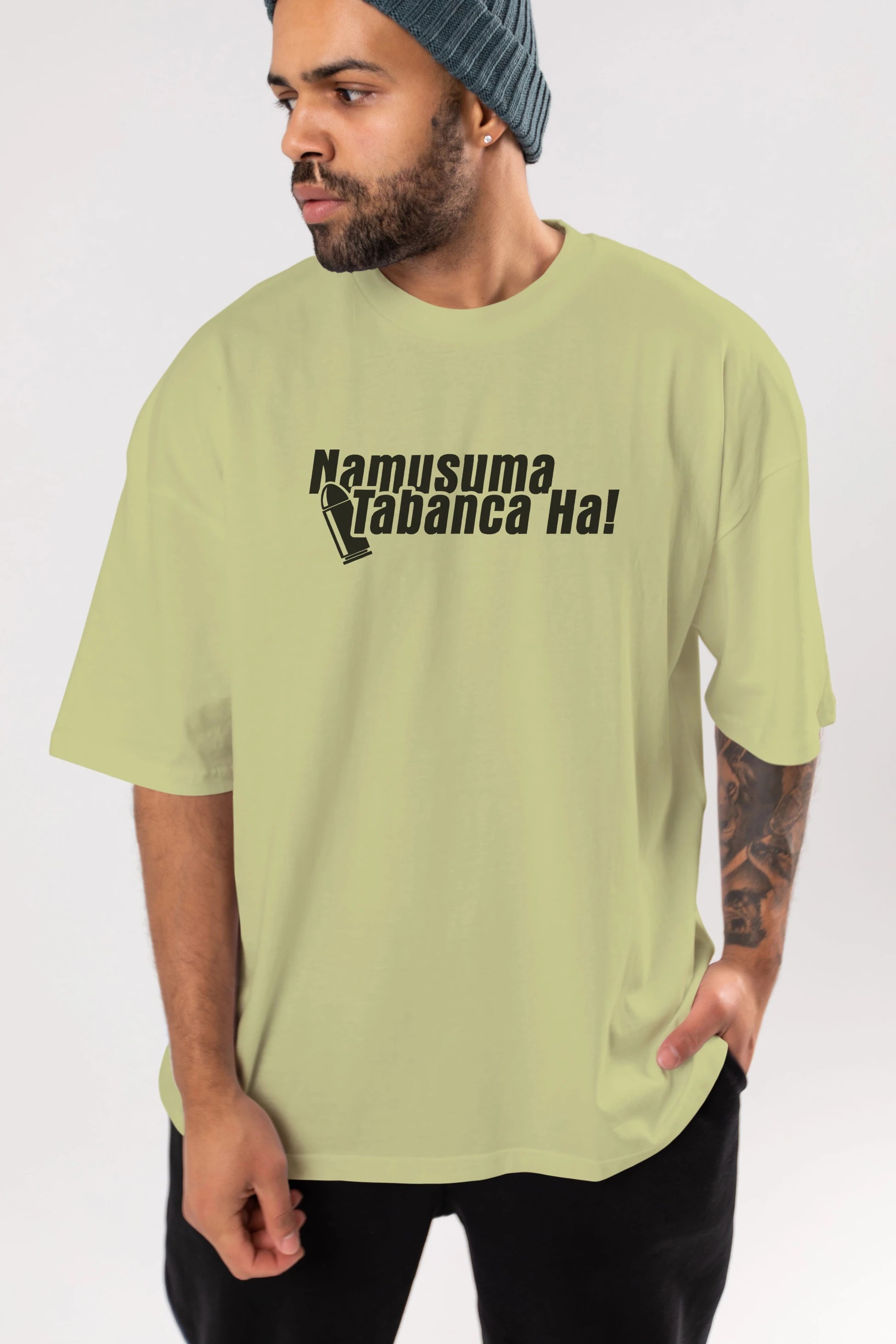 Namusuma Tabanca Ön Baskılı Oversize t-shirt %100 pamuk Erkek Kadın Unisex
