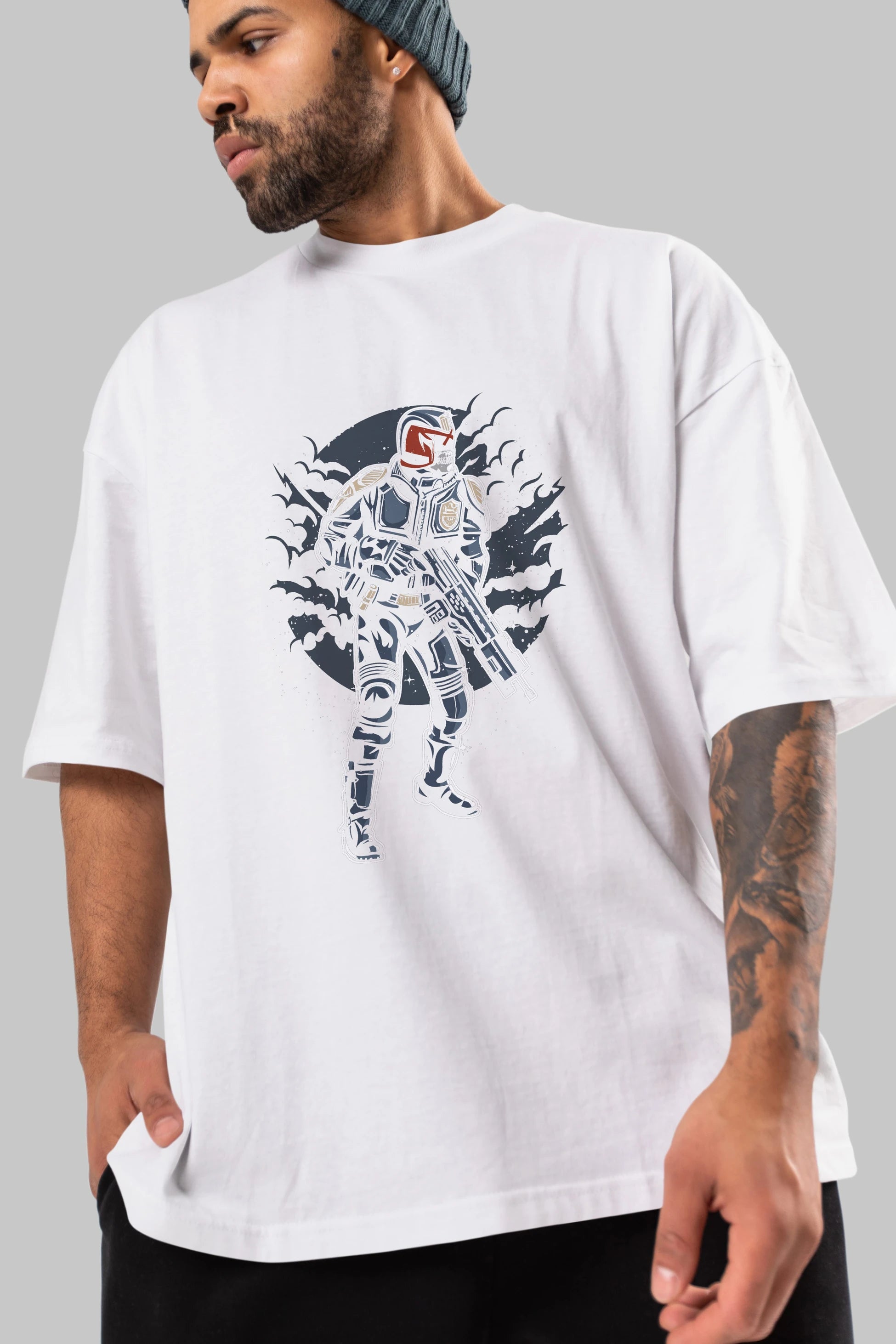 Judge Skull Ön Baskılı Oversize t-shirt Erkek Kadın Unisex %100 Pamuk tişort