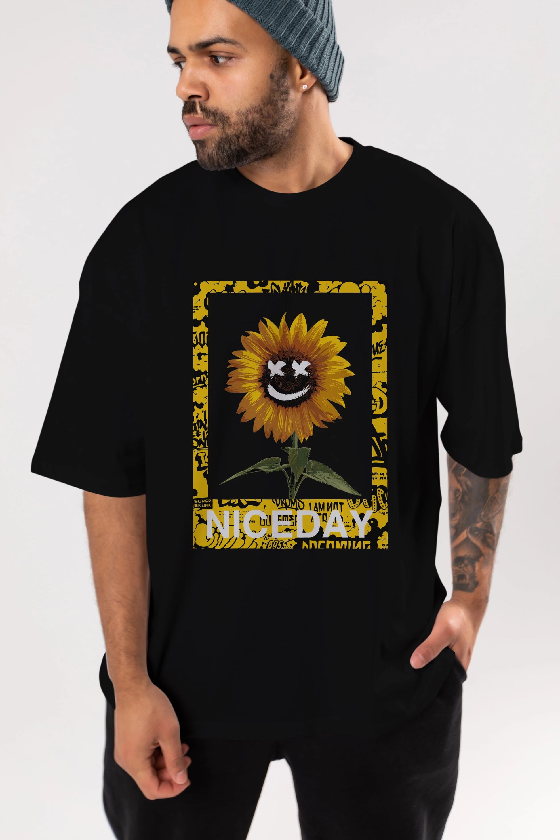 Niceday Streewear Ön Baskılı Oversize t-shirt Erkek Kadın Unisex