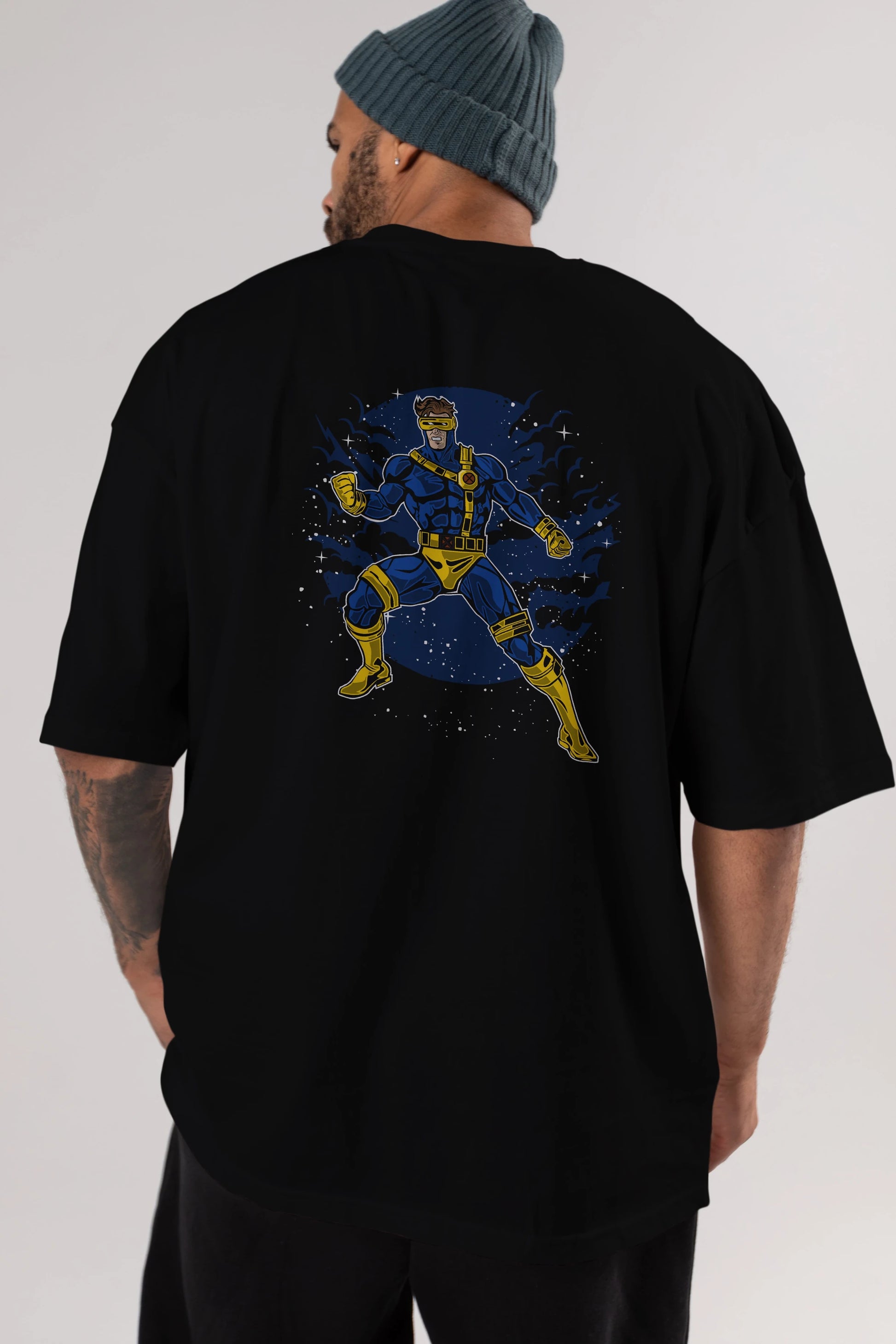 CYCLOPS Arka Baskılı Oversize t-shirt Erkek Kadın Unisex %100 Pamuk