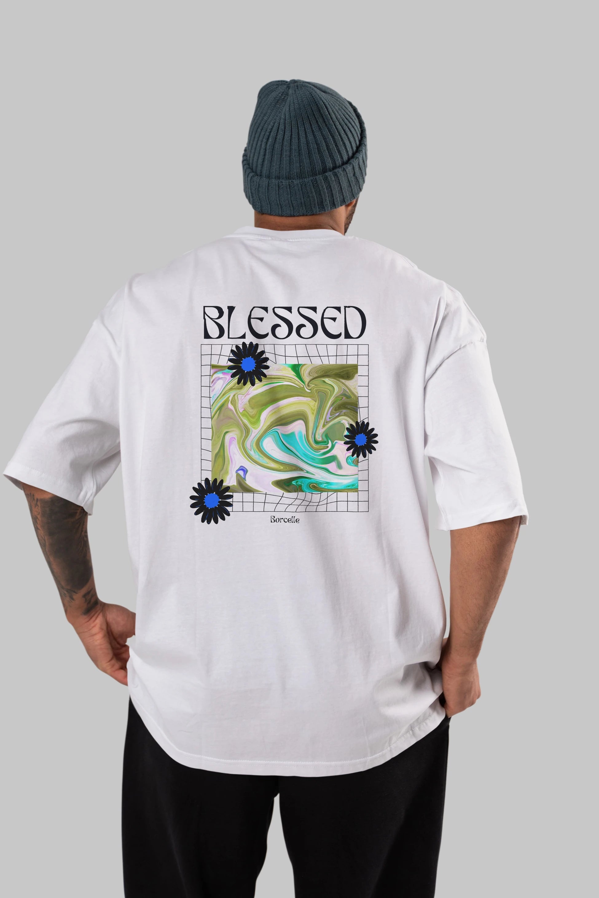Blessed Arka Baskılı Oversize t-shirt Erkek Kadın Unisex