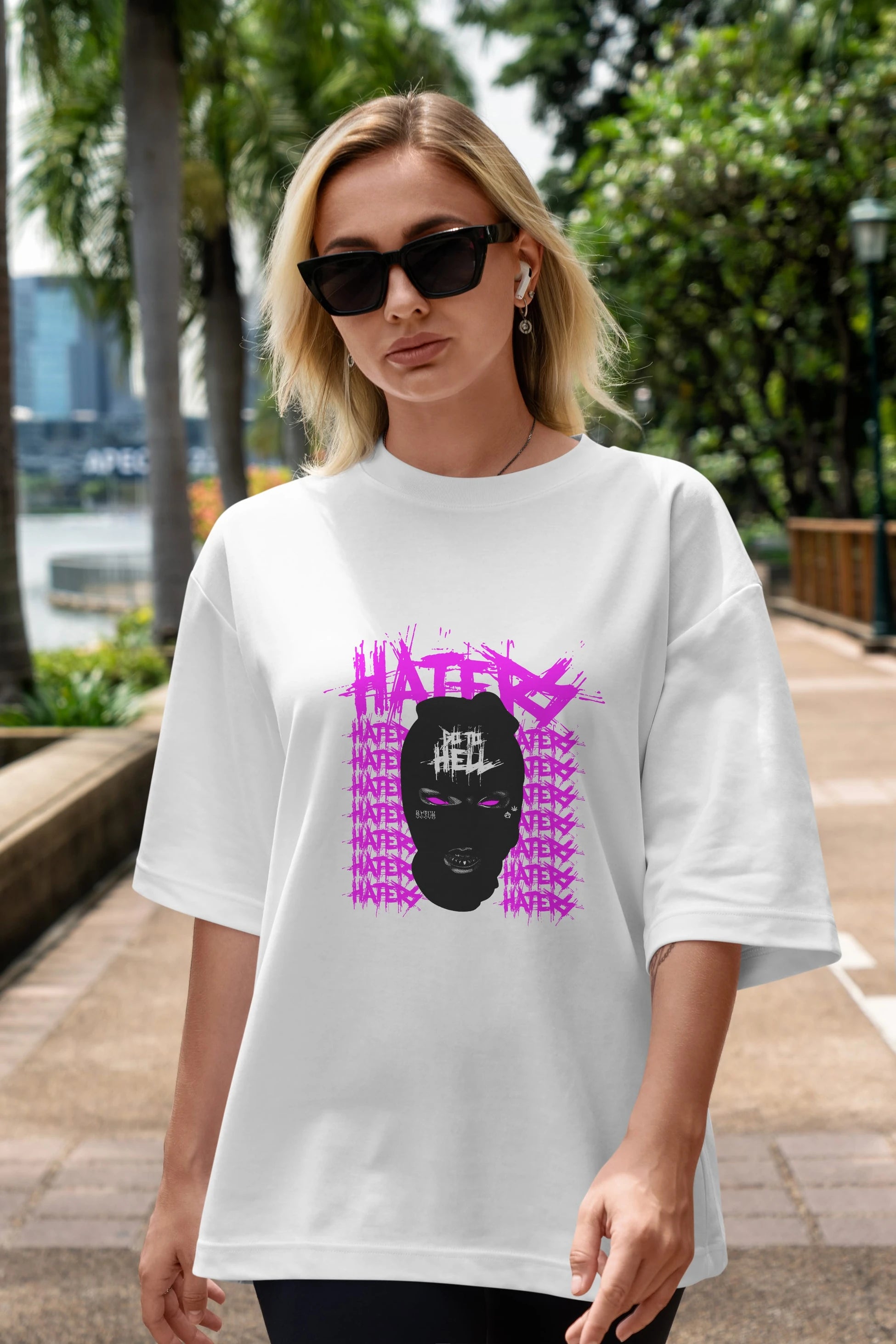 Haters Brooklyn Street Club Ön Baskılı Oversize t-shirt Erkek Kadın Unisex