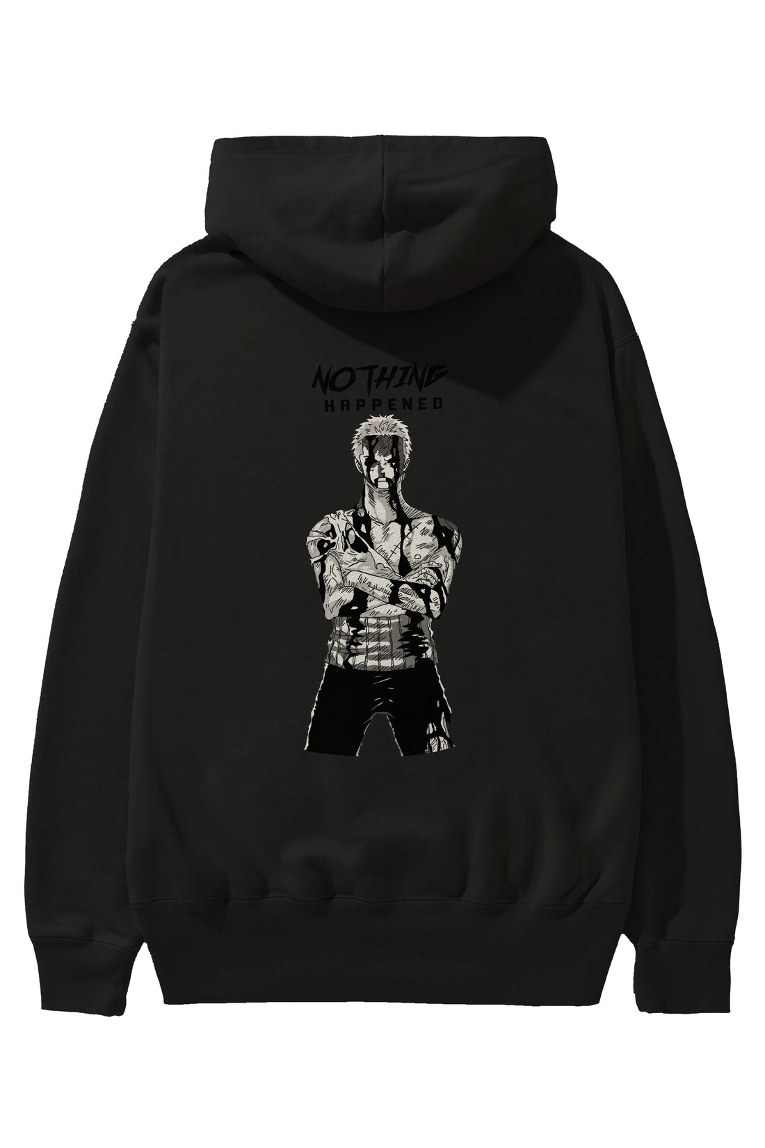Roronoa Zoro 3 Anime Arka Baskılı Hoodie Oversize Kapüşonlu Sweatshirt Erkek Kadın Unisex