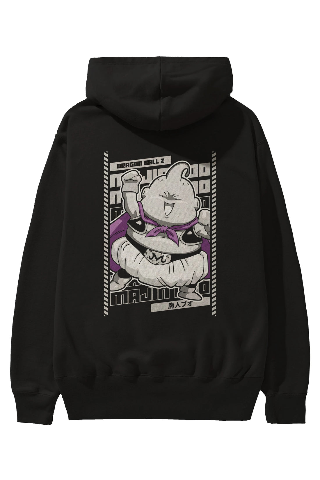MAJIN BOO2 Anime Arka Baskılı Hoodie Oversize Kapüşonlu Sweatshirt Erkek Kadın Unisex