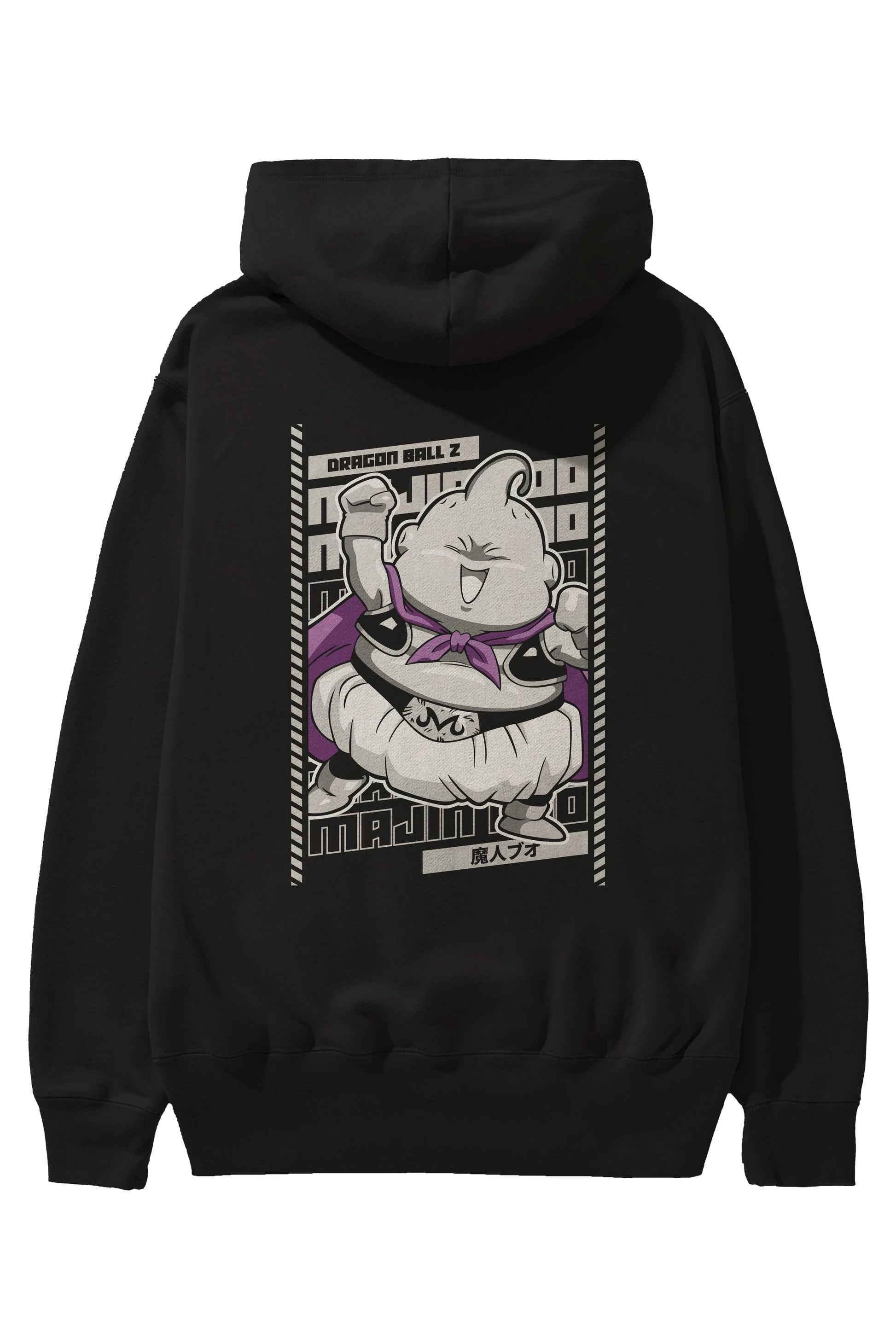 MAJIN BOO2 Anime Arka Baskılı Hoodie Oversize Kapüşonlu Sweatshirt Erkek Kadın Unisex