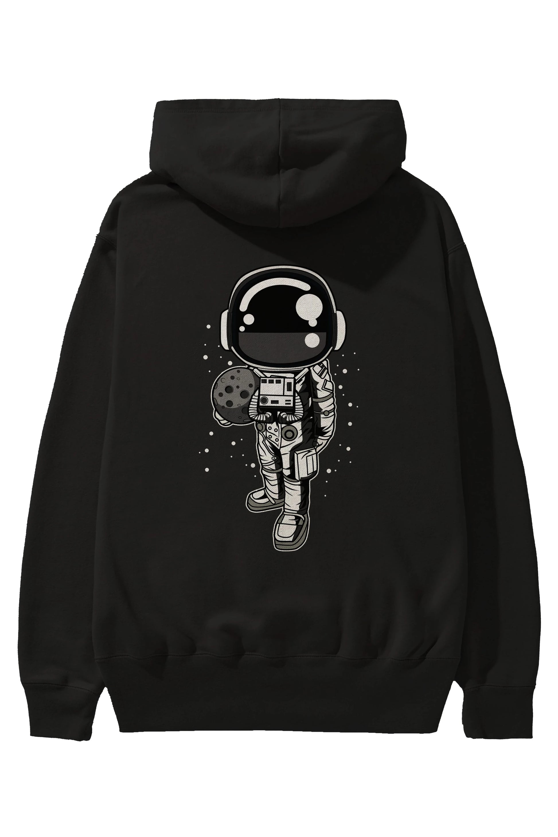 Astronaut Holding The Moon Arka Baskılı Hoodie Oversize Kapüşonlu Sweatshirt Erkek Kadın Unisex