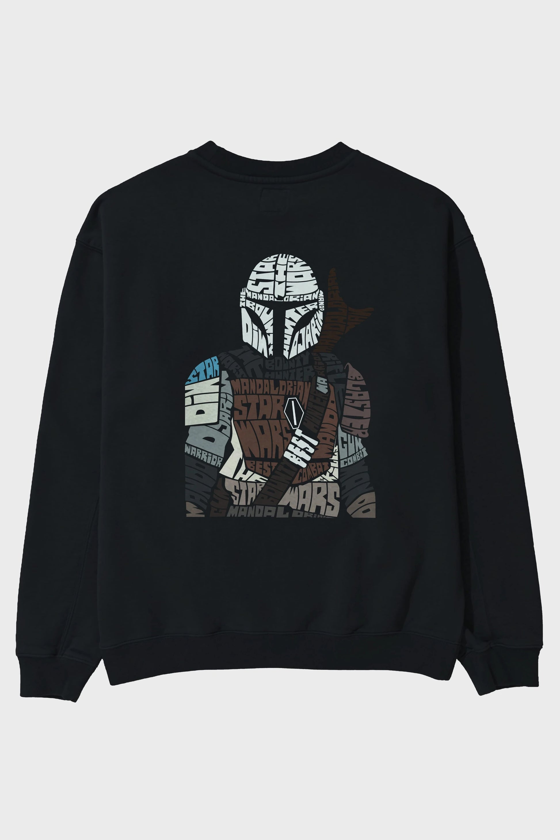Mandalorian Arka Baskılı Oversize Sweatshirt Erkek Kadın Unisex