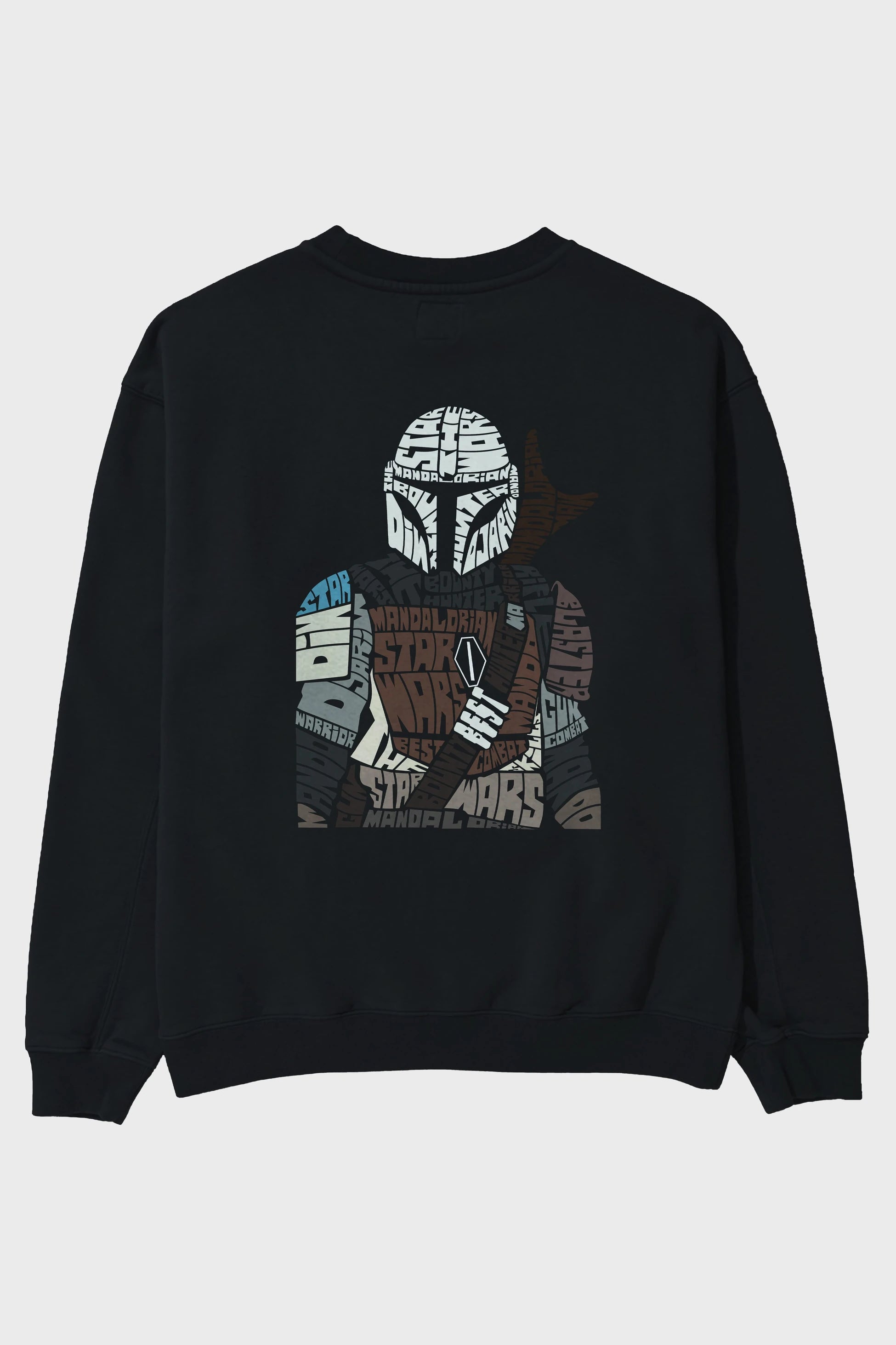 Mandalorian Arka Baskılı Oversize Sweatshirt Erkek Kadın Unisex