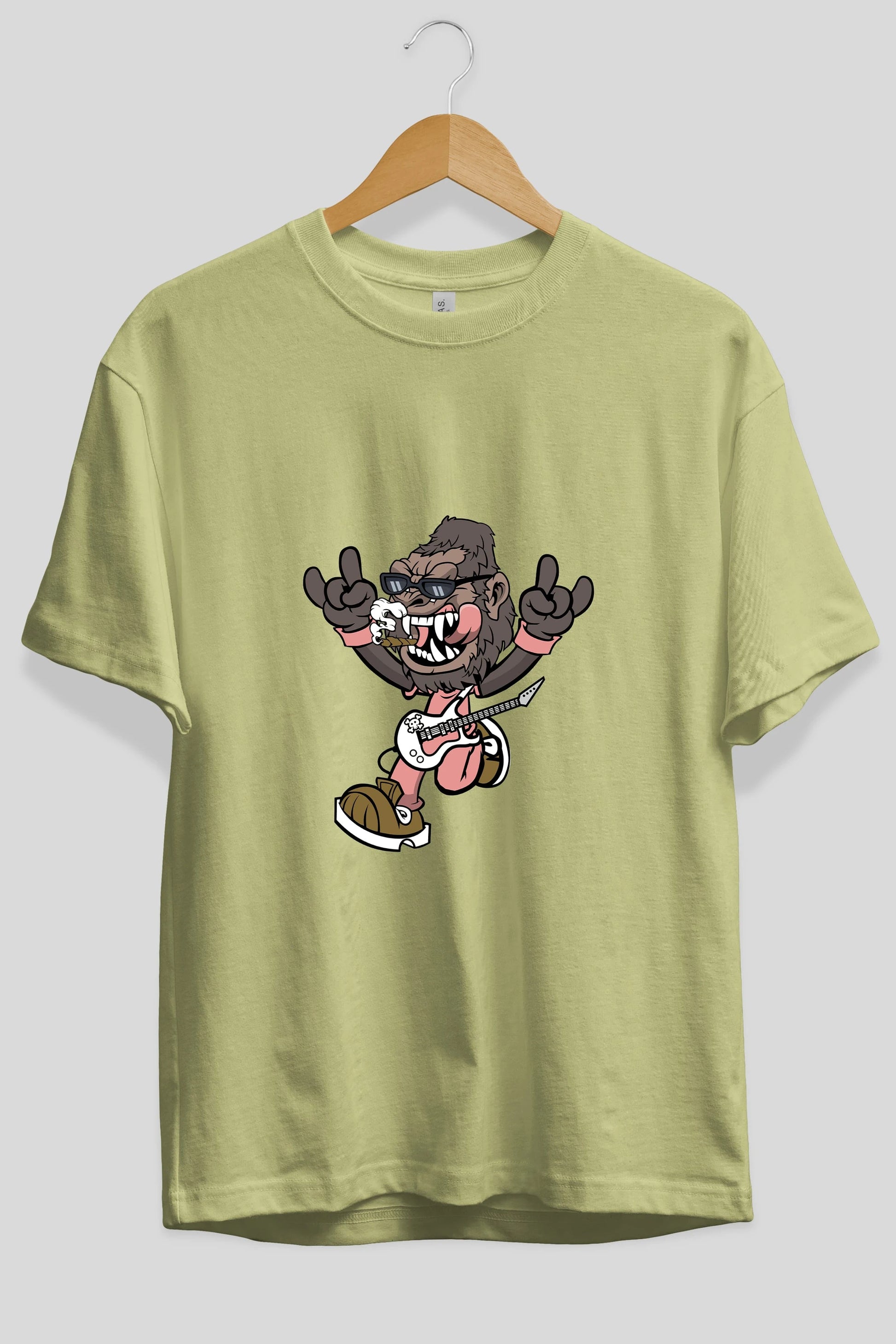 Gorilla Metal Ön Baskılı Oversize t-shirt Erkek Kadın Unisex %100 Pamuk tişort