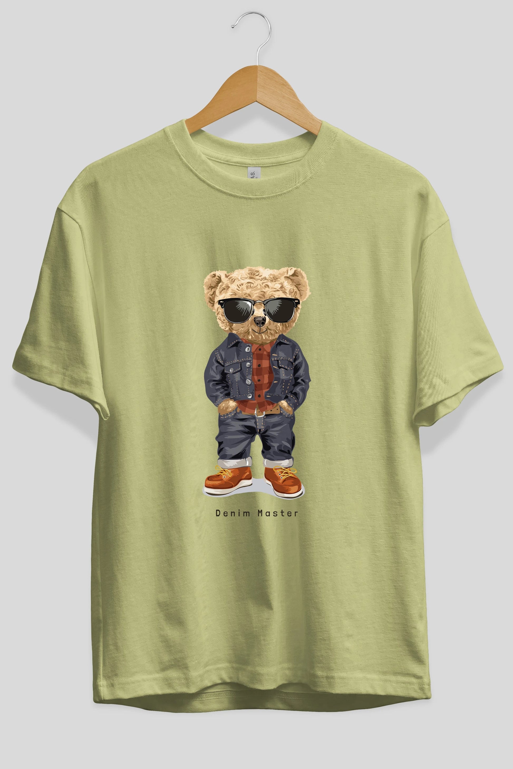 Teddy Bear Tarz Ön Baskılı Oversize t-shirt Erkek Kadın Unisex %100 Pamuk
