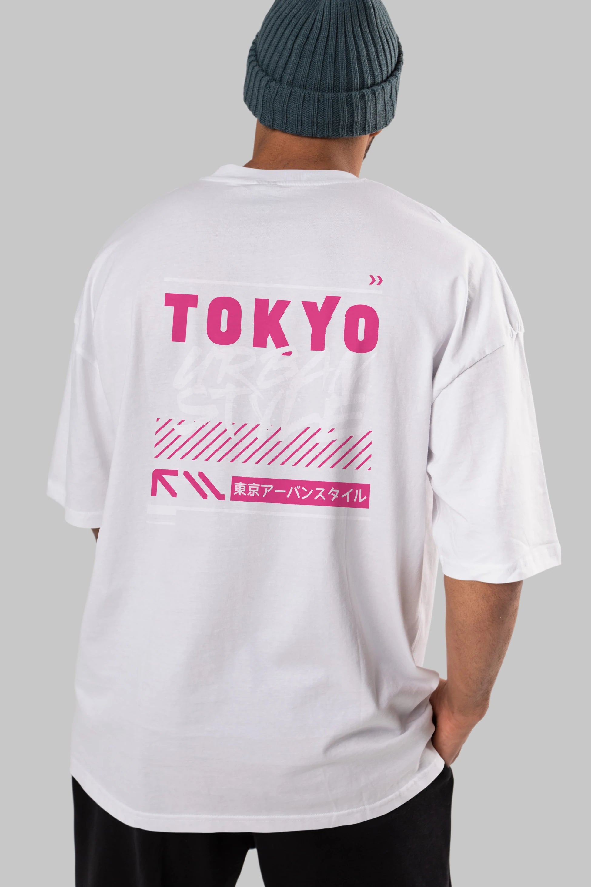 Tokyo Urban Style Arka Baskılı Oversize t-shirt Erkek Kadın Unisex