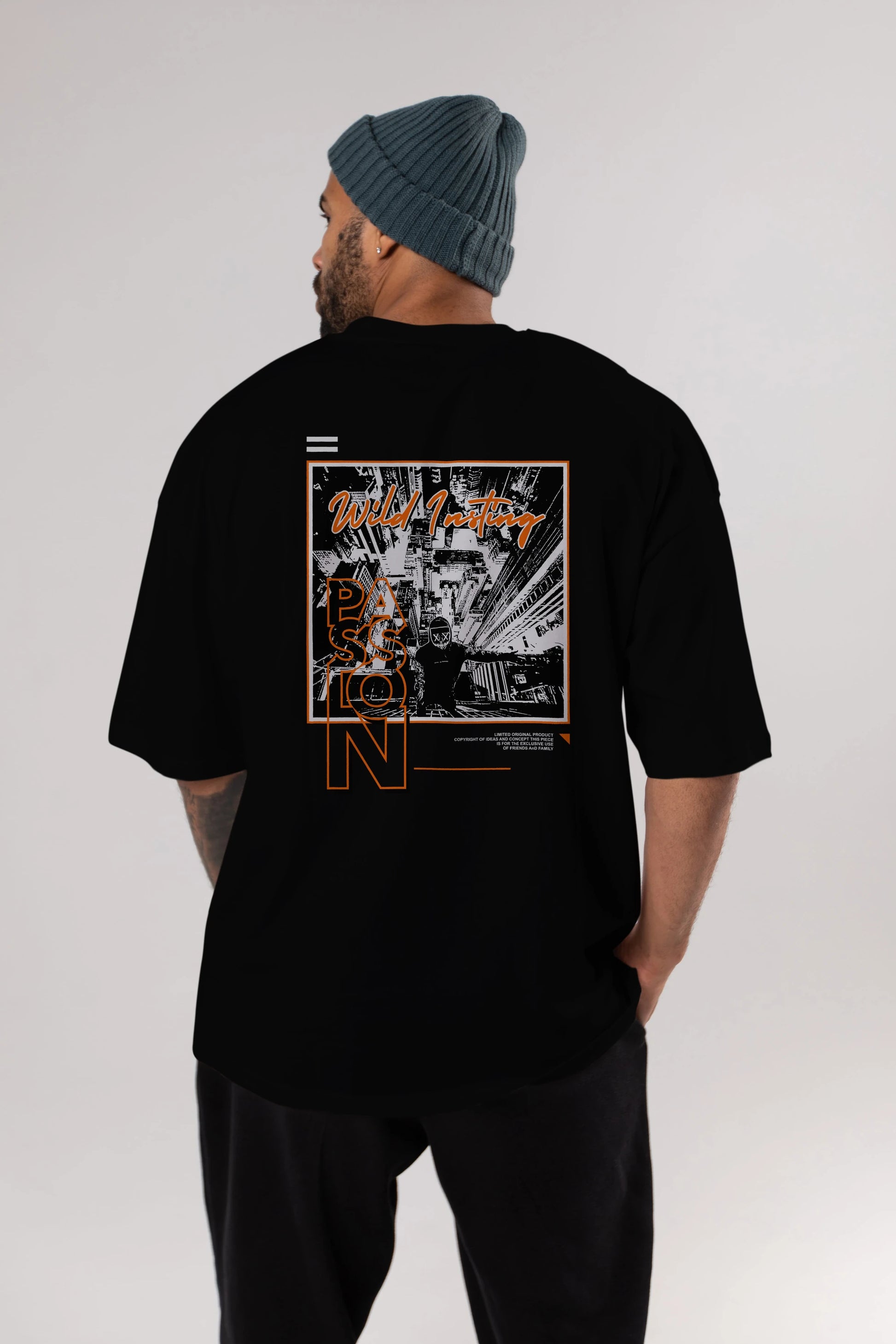 Wild Passion Arka Baskılı Oversize t-shirt Erkek Kadın Unisex