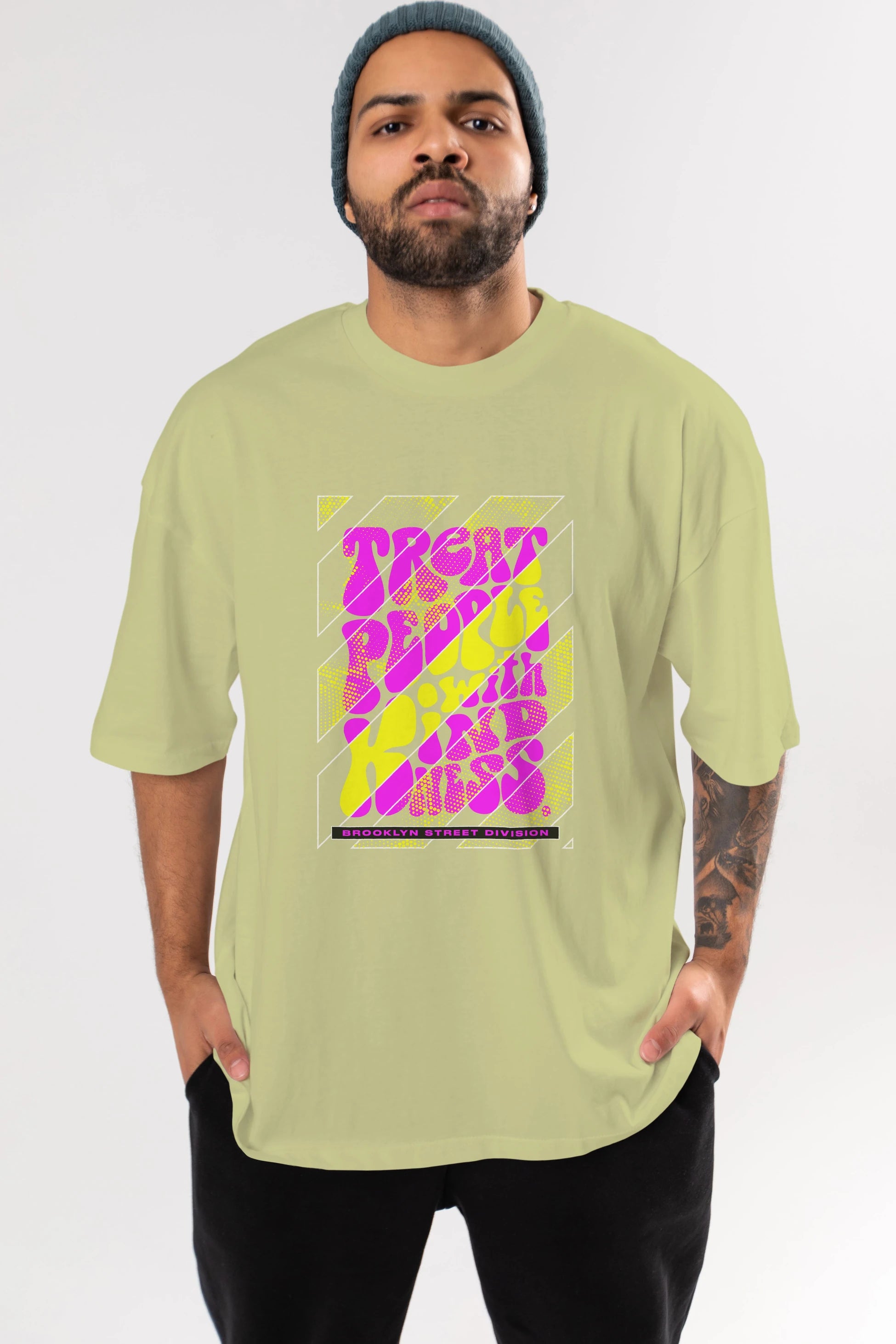 Treat People Ön Baskılı Oversize t-shirt Erkek Kadın Unisex