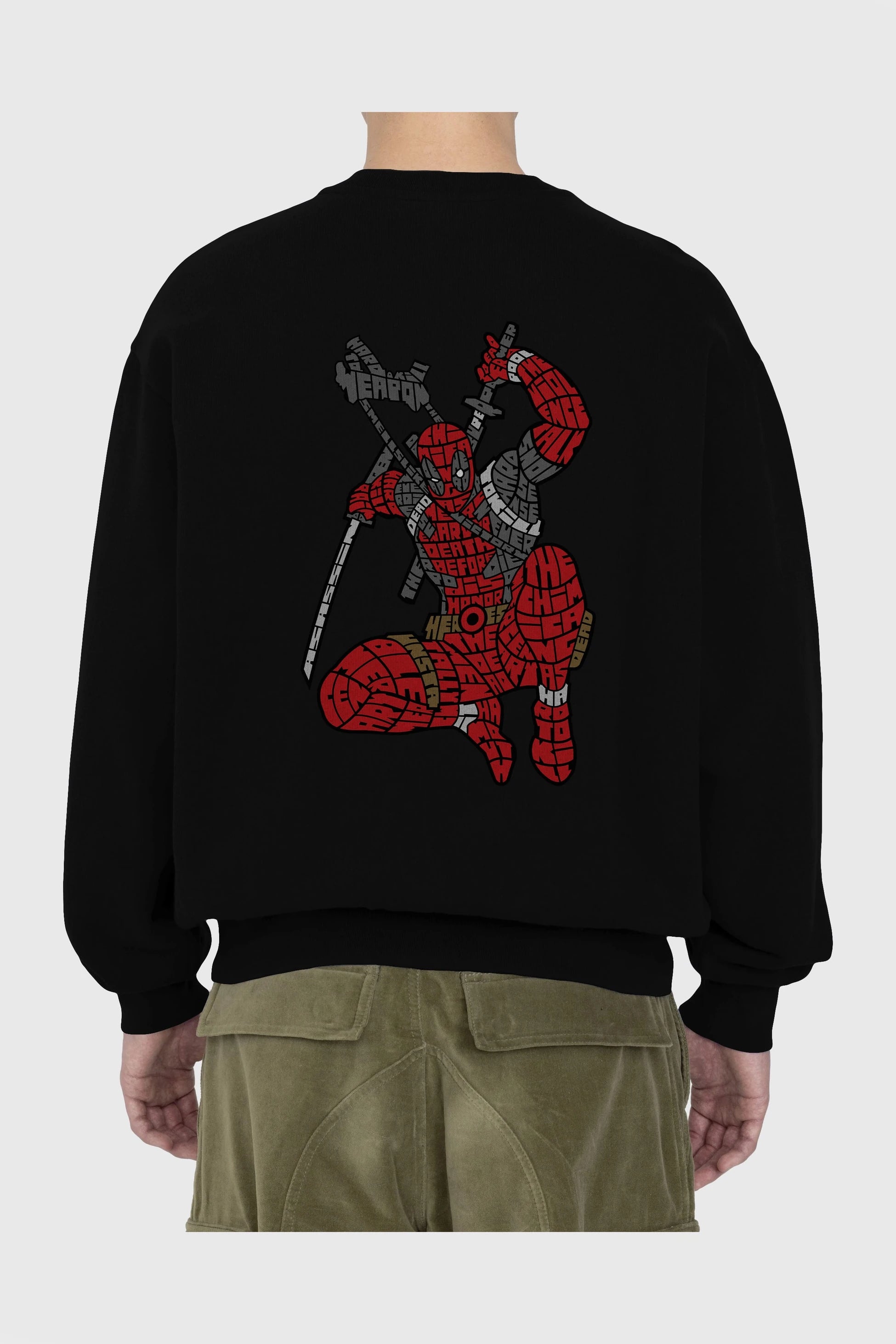Chimichanga Arka Baskılı Oversize Sweatshirt Erkek Kadın Unisex